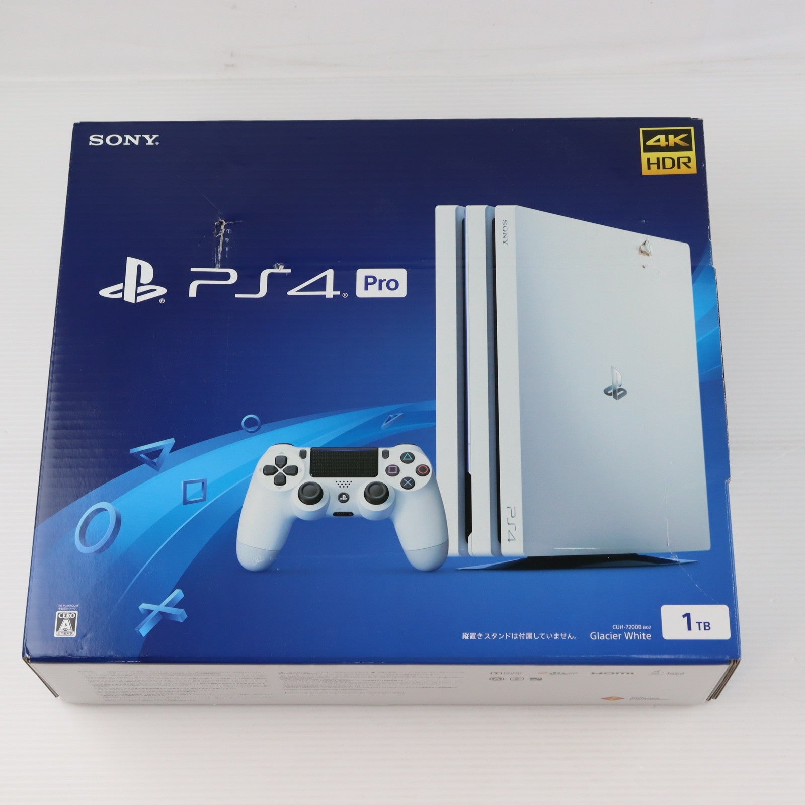 【中古即納】[PS4] (本体) PlayStation 4 Pro(プレイステーション4 プロ) グレイシャー・ホワイト 1TB SIE(CUH-7200BB02)(20181012)