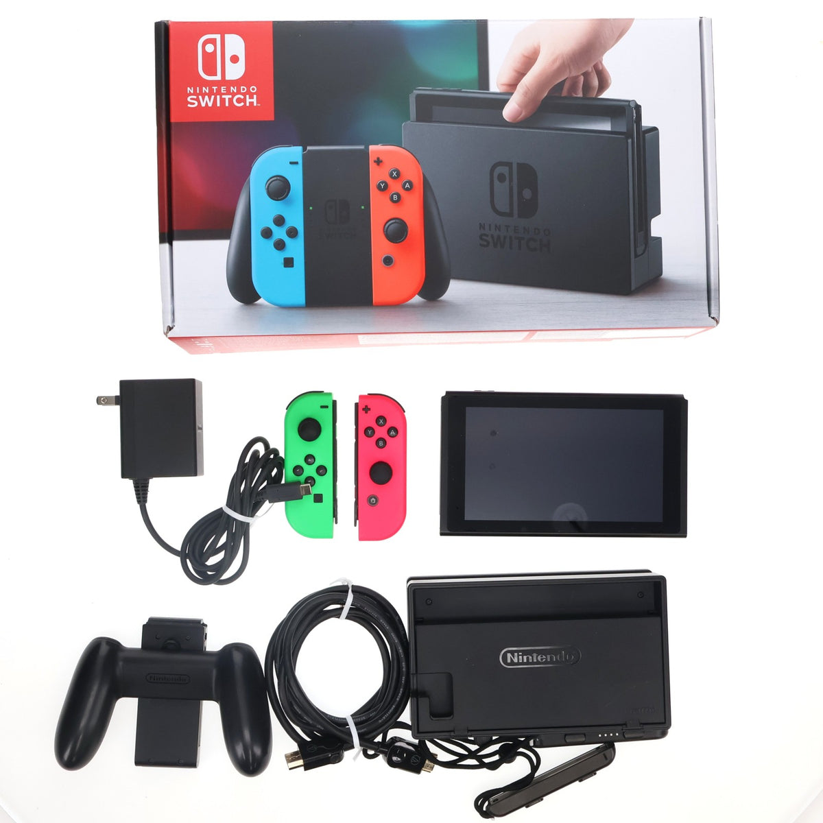 【中古即納】[Switch] (本体) Nintendo Switch(ニンテンドースイッチ) Joy-Con(L) ネオンブルー/R ネオンレッド 任天堂(HAC-S-KABAA)(20170303)
