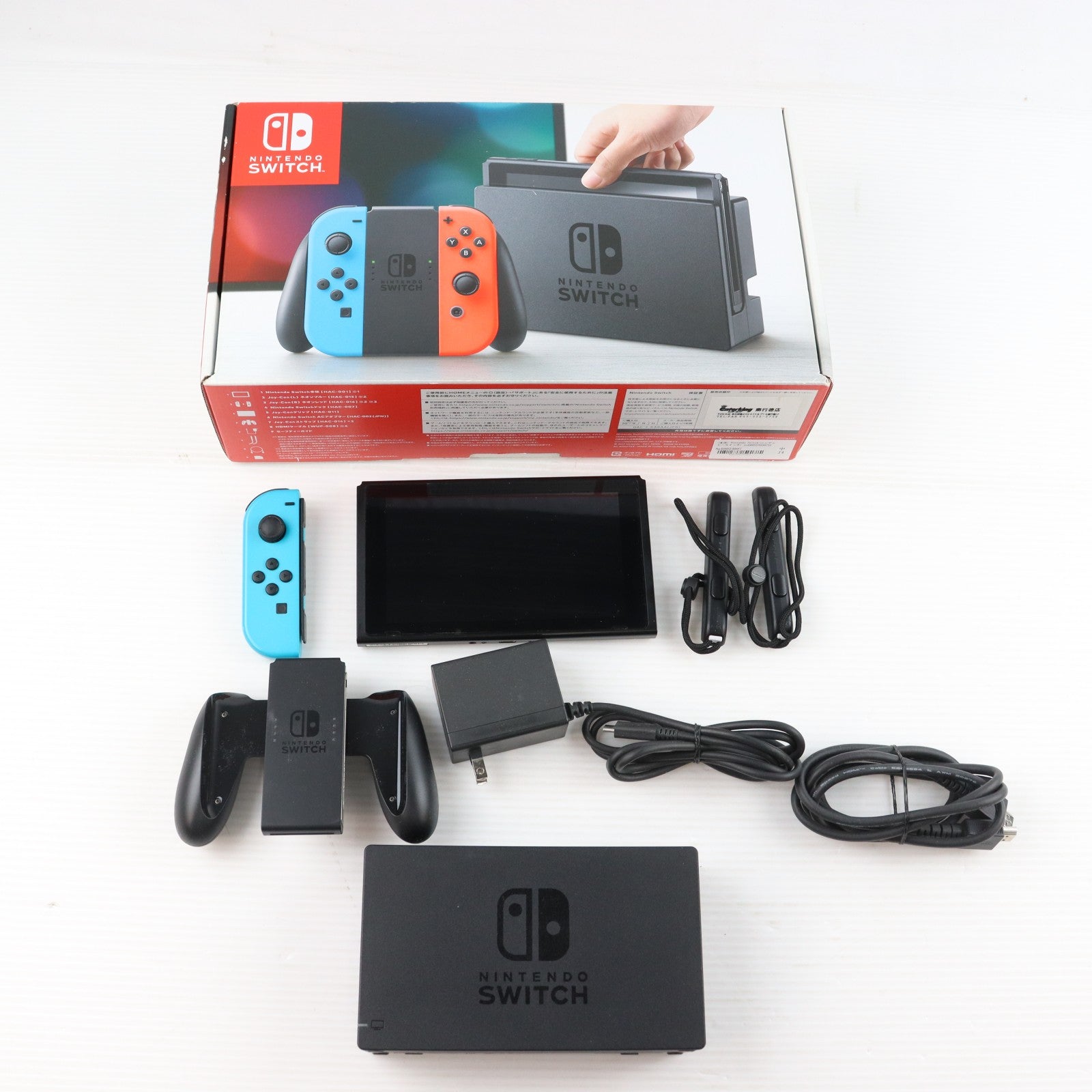 【中古即納】[Switch] (本体) Nintendo Switch(ニンテンドースイッチ) Joy-Con(L) ネオンブルー/R ネオンレッド 任天堂(HAD-S-KABAH)(20190830)