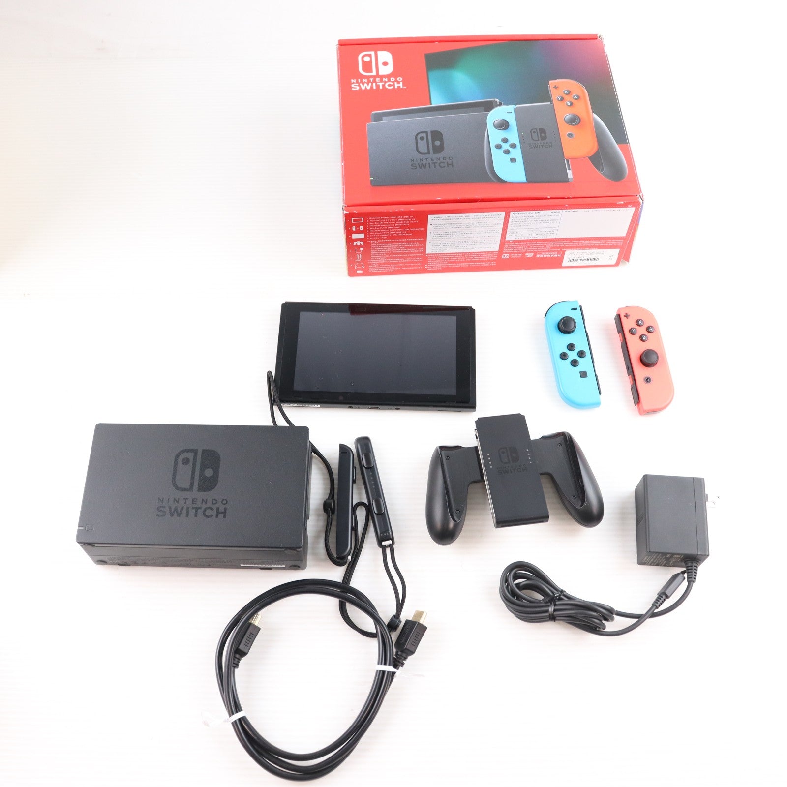 【中古即納】[Switch] (本体) Nintendo Switch(ニンテンドースイッチ) Joy-Con(L) ネオンブルー/R ネオンレッド 任天堂(HAD-S-KABAH)(20190830)