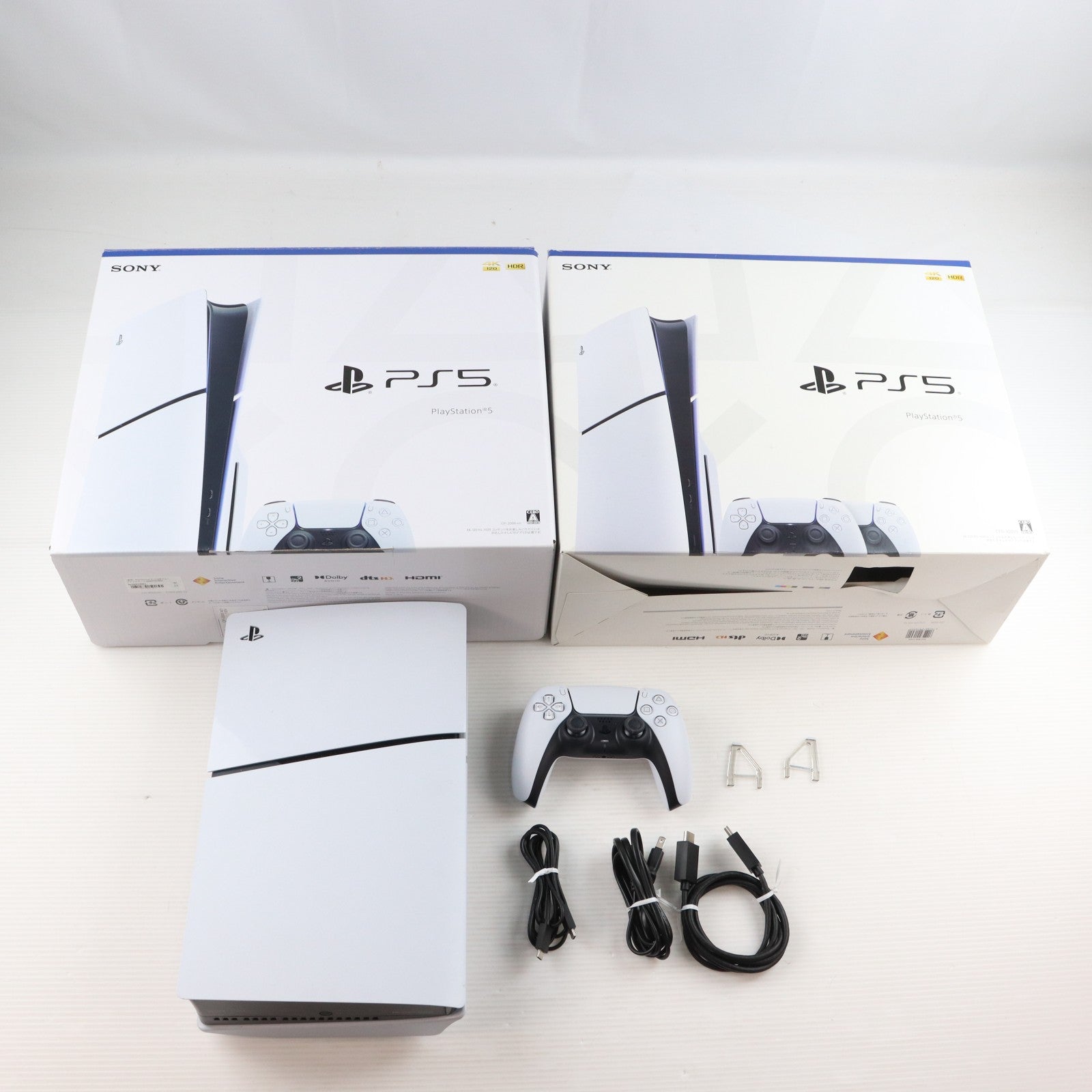 【中古即納】[PS5] (本体) PlayStation 5 slimモデル(プレイステーション5 スリムモデル) DualSense(デュアルセンス) ワイヤレスコントローラー ダブルパック SIE(CFIJ-10018)(20231110)