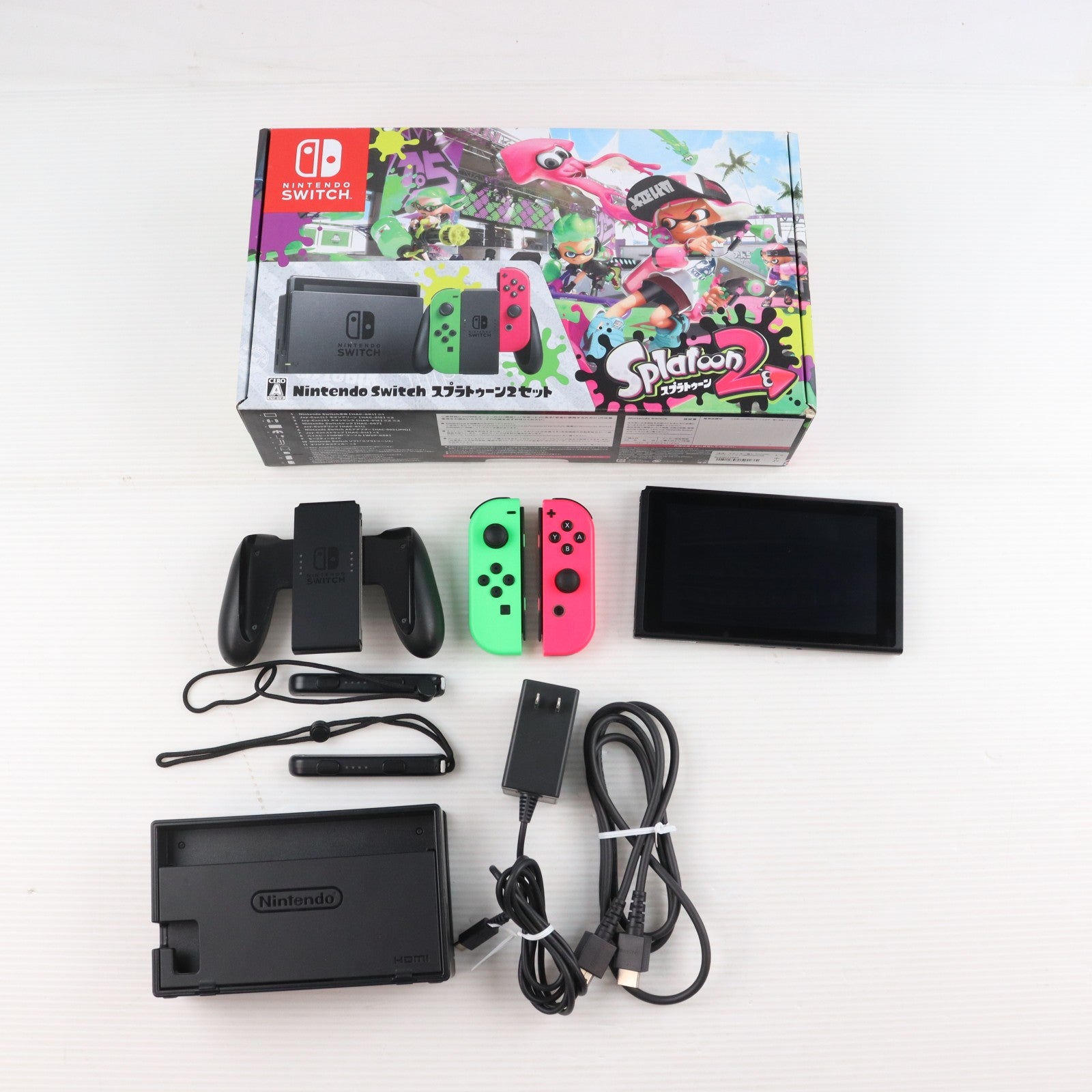【中古即納】[Switch] (本体) ステッカー無し Nintendo Switch(ニンテンドースイッチ) スプラトゥーン2セット 任天堂(HAC-S-KACEA)(20170721)