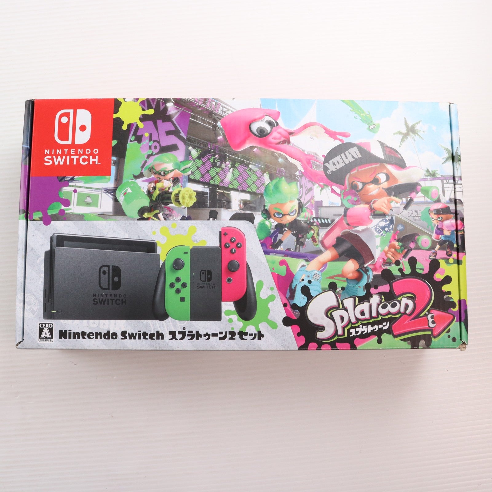 【中古即納】[Switch] (本体) ステッカー無し Nintendo Switch(ニンテンドースイッチ) スプラトゥーン2セット 任天堂(HAC-S-KACEA)(20170721)