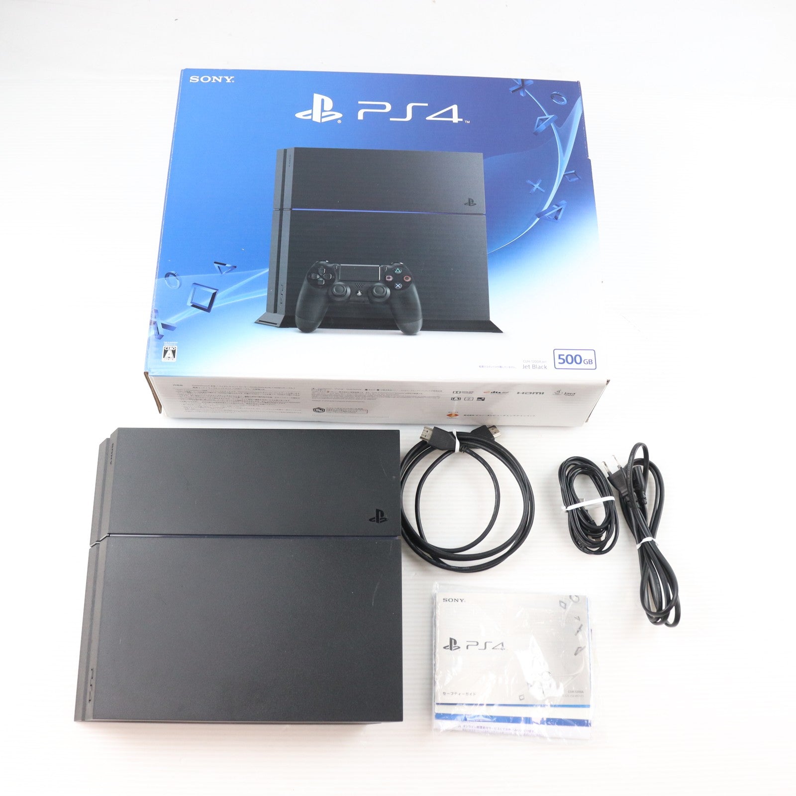 【中古即納】[PS4] (本体) PlayStation 4(プレイステーション4) ジェット・ブラック HDD500GB SCE(CUH-1200AB01)(20150625)