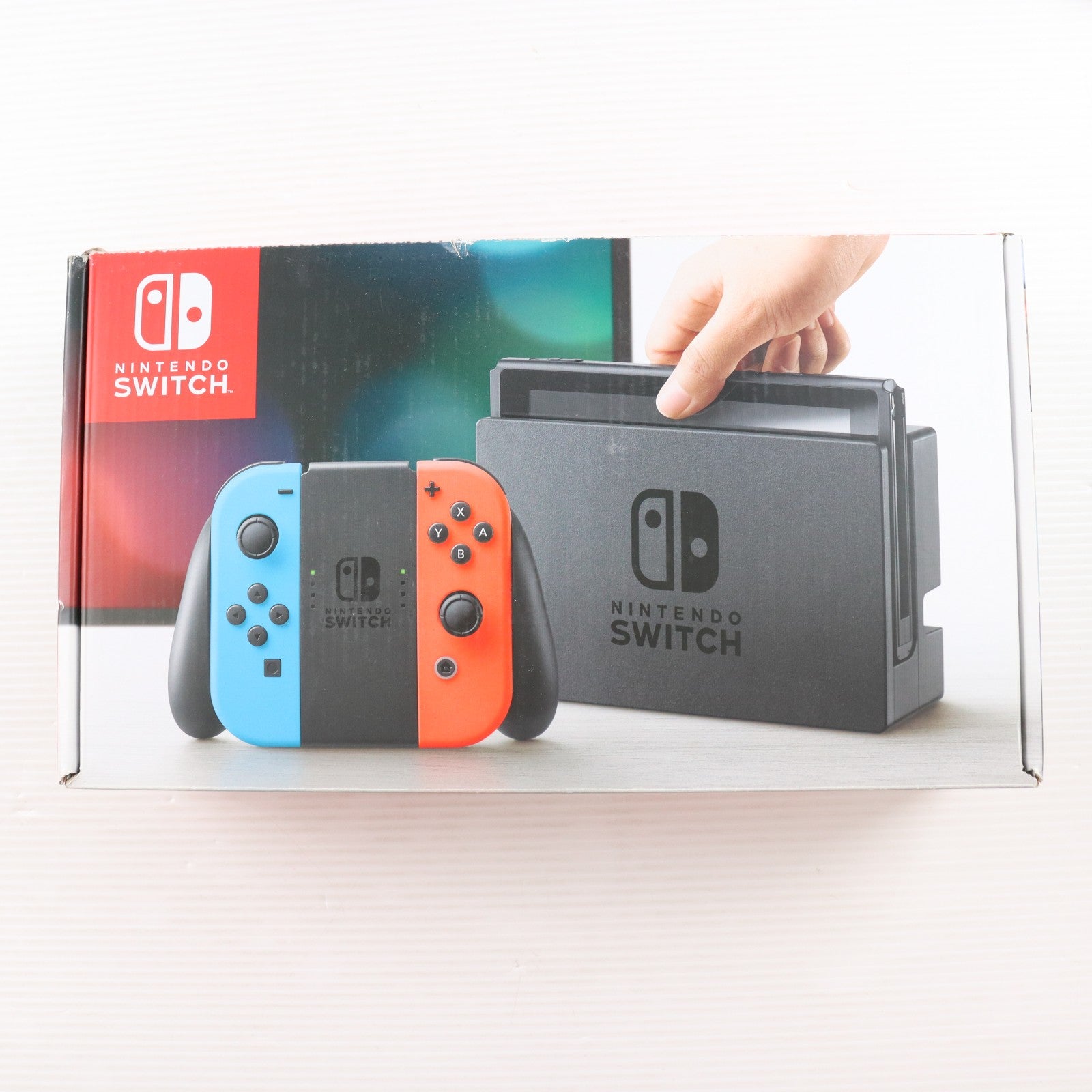 【中古即納】[Switch] (本体) Nintendo Switch(ニンテンドースイッチ) Joy-Con(L) ネオンブルー/R ネオンレッド 任天堂(HAC-S-KABAA)(20170303)
