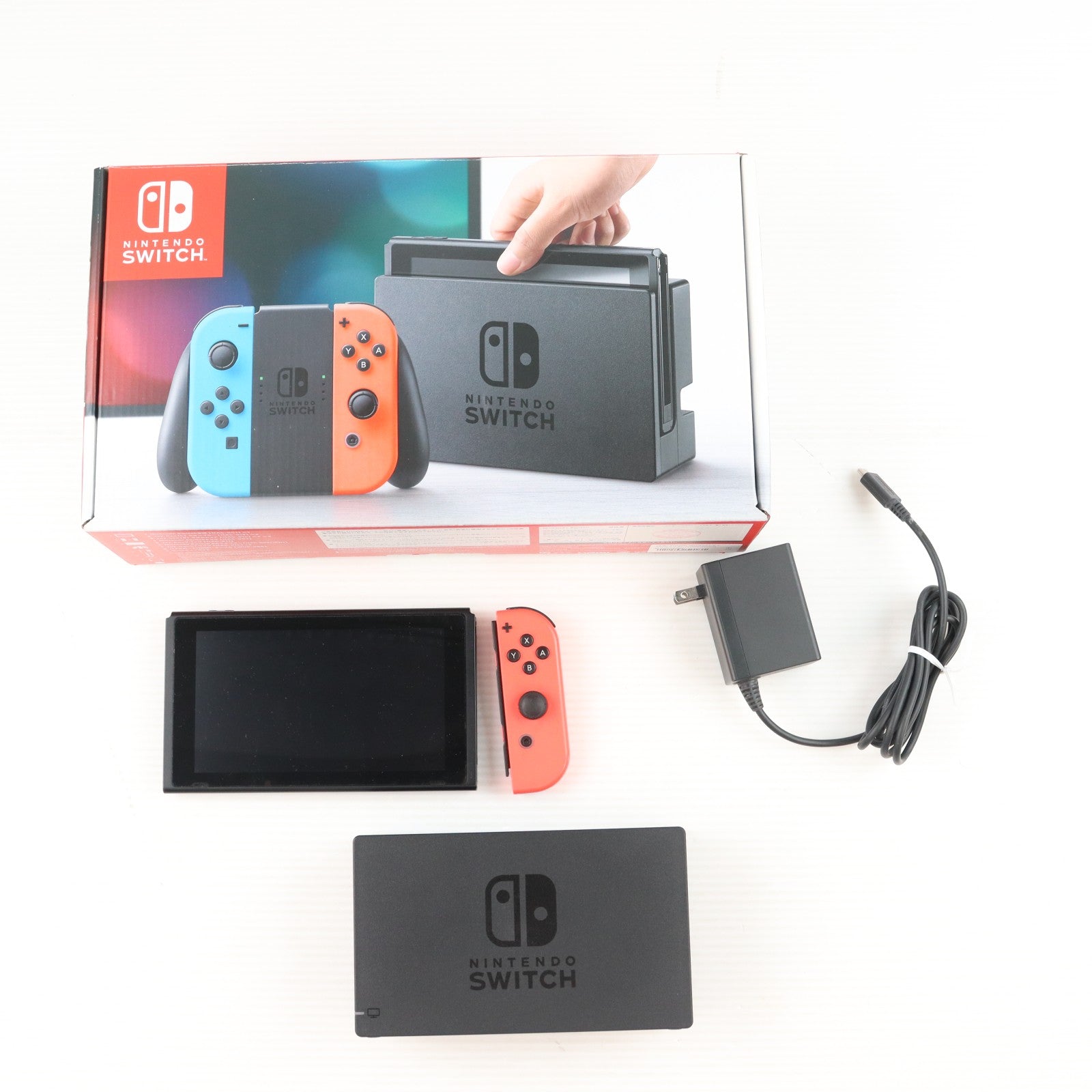 【中古即納】[Switch] (本体) Nintendo Switch(ニンテンドースイッチ) Joy-Con(L) ネオンブルー/R ネオンレッド 任天堂(HAC-S-KABAA)(20170303)