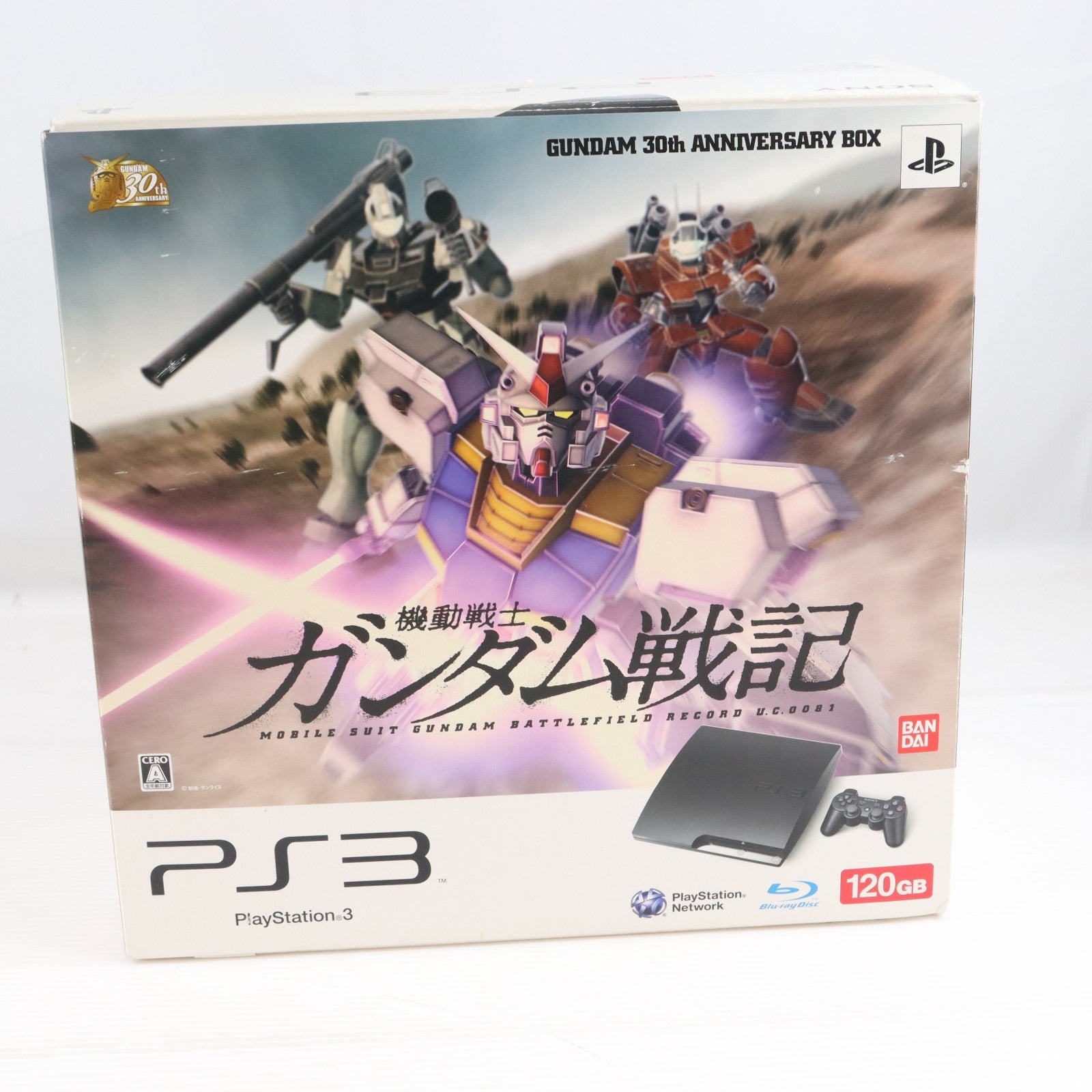 【中古即納】[PS3] (本体) PlayStation 3(プレイステーション3) 機動戦士ガンダム戦記 GUNDAM 30th ANNIVERSARY BOX HDD120GB チャコール・ブラック(CECH-2000A)同梱版 SCE(CLJH-90001)(20090903)