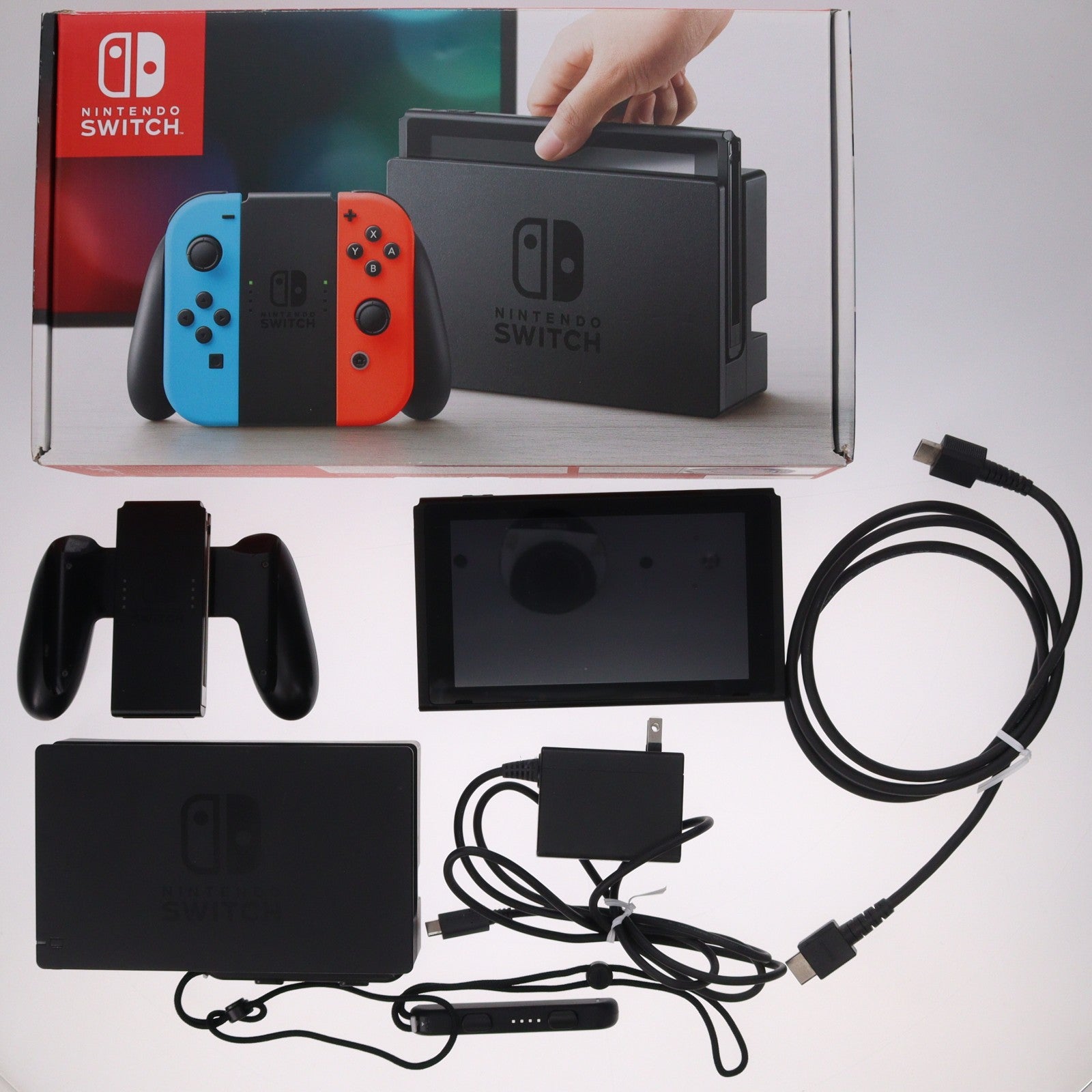 【中古即納】[Switch] (本体) Nintendo Switch(ニンテンドースイッチ) Joy-Con(L) ネオンブルー/R ネオンレッド 任天堂(HAC-S-KABAA)(20170303)
