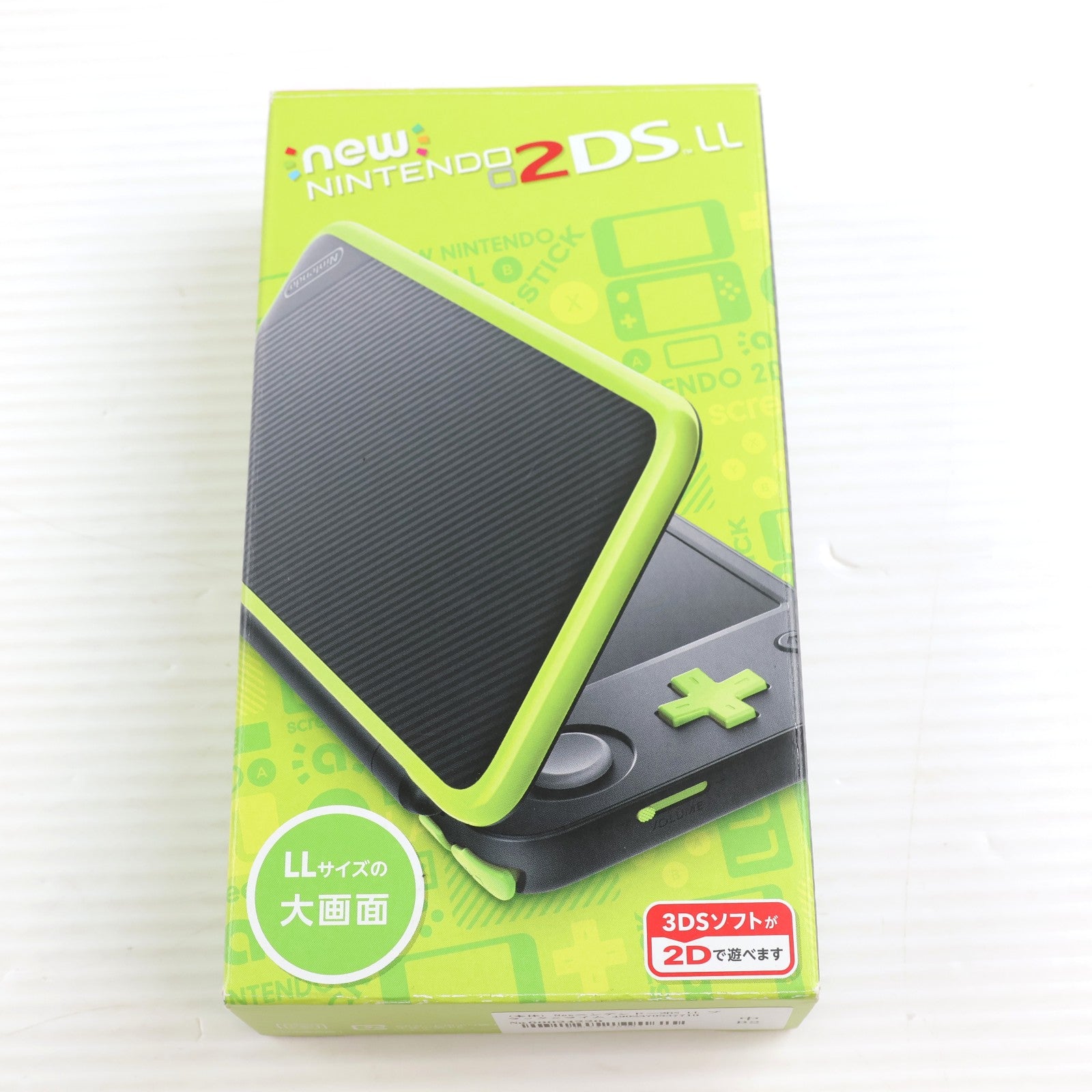 【中古即納】[3DS] (本体) Newニンテンドー2DS LL ブラック×ライム 任天堂(JAN-S-MAAA)(20171005)