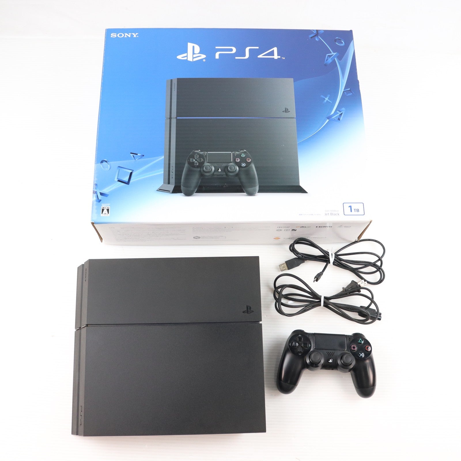【中古即納】[PS4] (本体) PlayStation 4(プレイステーション4) ジェット・ブラック 1TB SCE(CUH-1200BB01)(20151203)