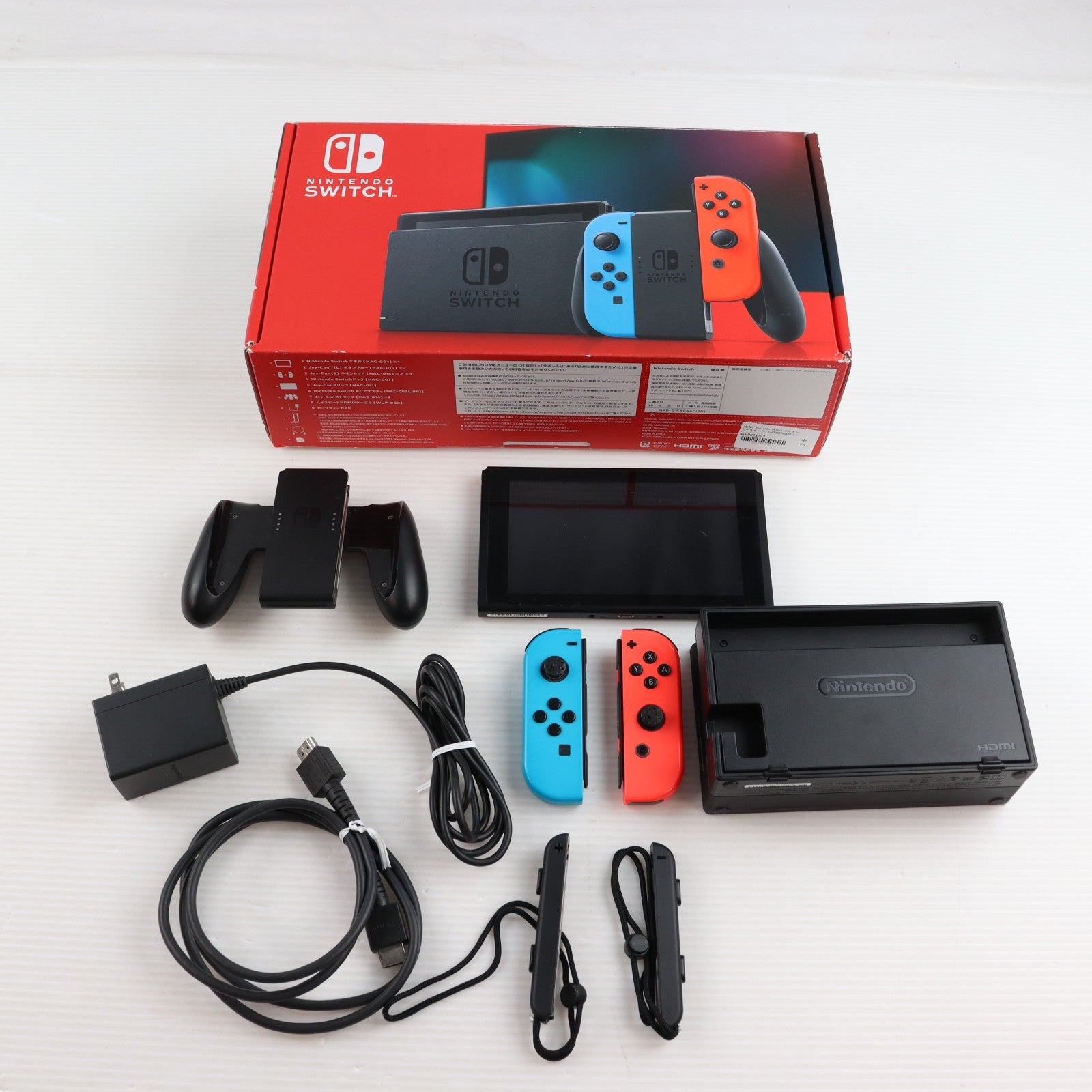 【中古即納】[Switch] (本体) Nintendo Switch(ニンテンドースイッチ) Joy-Con(L) ネオンブルー/(R) ネオンレッド 任天堂(HAD-S-KABAA)(20190830)