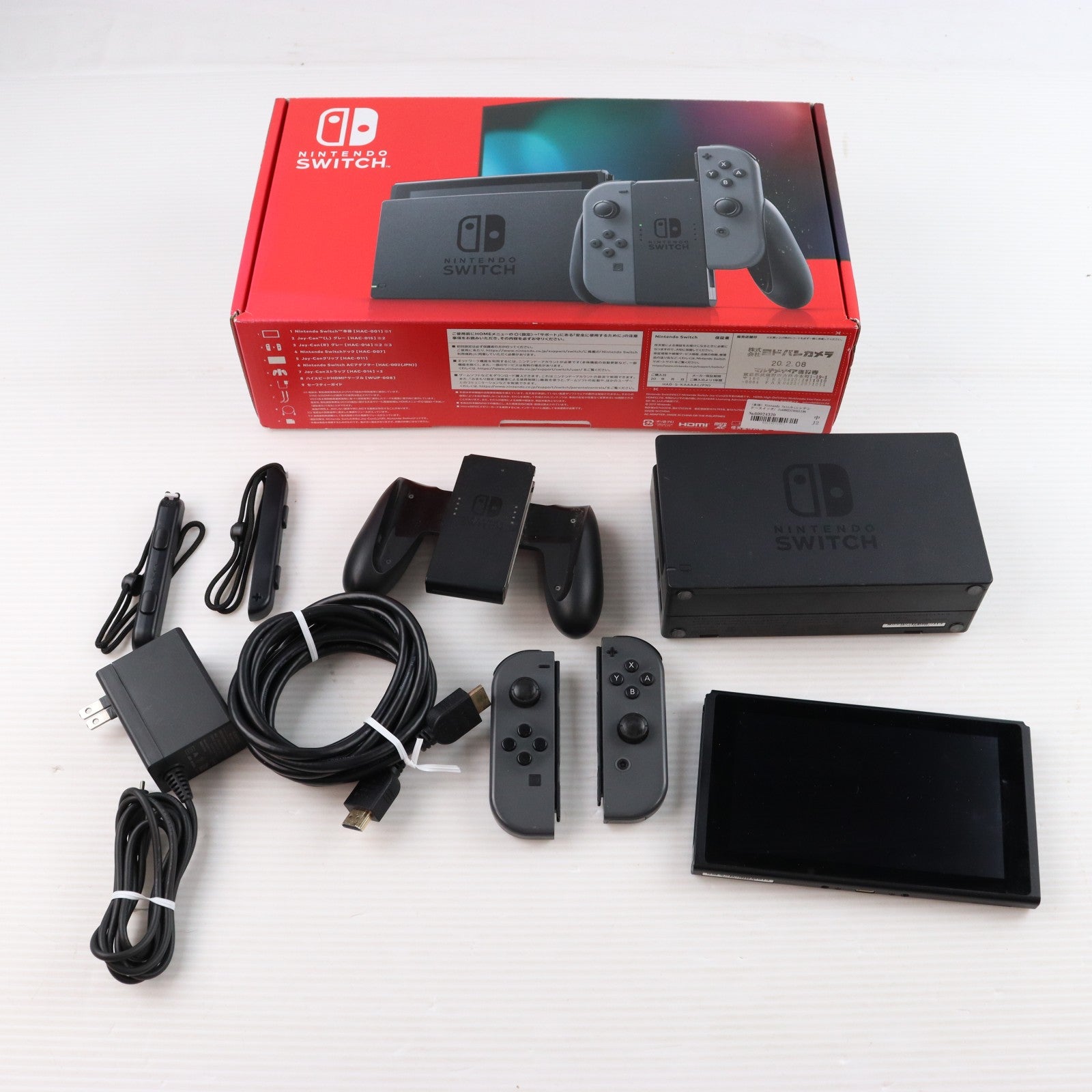 【中古即納】[Switch] (本体) Nintendo Switch(ニンテンドースイッチ) Joy-Con(L)/(R) グレー 任天堂(HAD-S-KAAAH)(20230412)