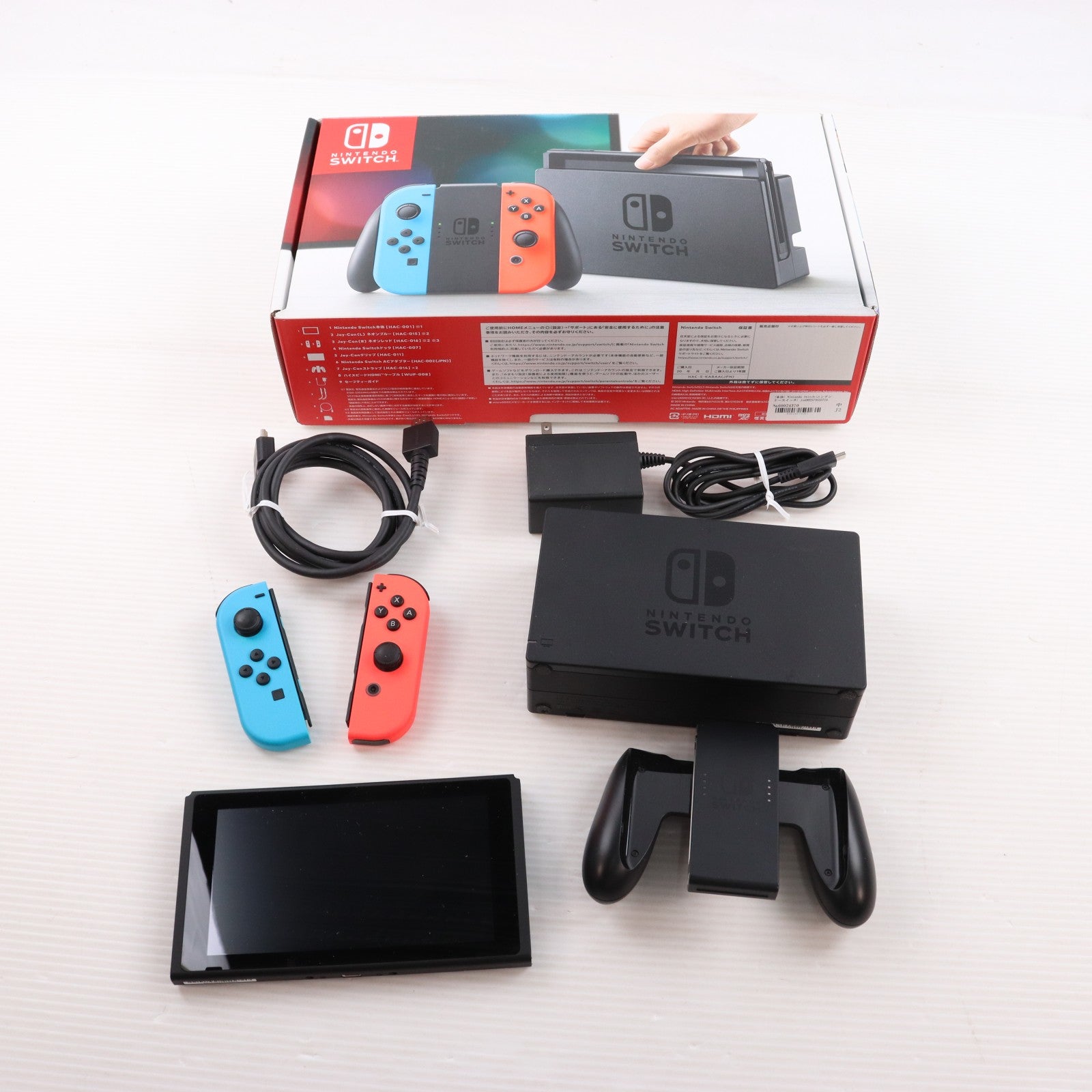 【中古即納】[Switch] (本体) Nintendo Switch(ニンテンドースイッチ) Joy-Con(L) ネオンブルー/R ネオンレッド 任天堂(HAC-S-KABAA)(20170303)
