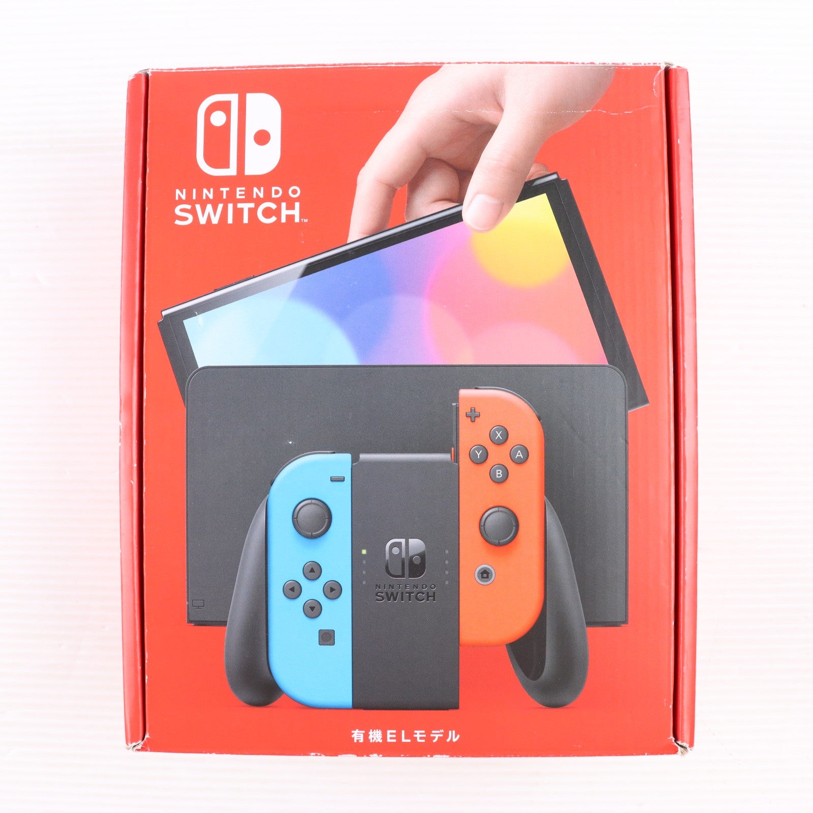 【中古即納】[Switch] (本体)(未使用) Nintendo Switch(有機ELモデル)(ニンテンドースイッチ 有機ELモデル) Joy-Con(L) ネオンブルー/R ネオンレッド 任天堂(HEG-S-KABAA)(20211008)