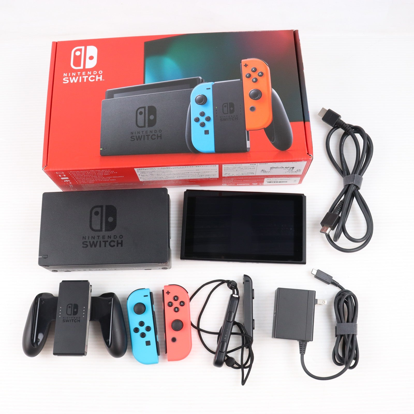 【中古即納】[Switch] (本体) Nintendo Switch(ニンテンドースイッチ) Joy-Con(L) ネオンブルー/(R) ネオンレッド 任天堂(HAD-S-KABAA)(20190830)