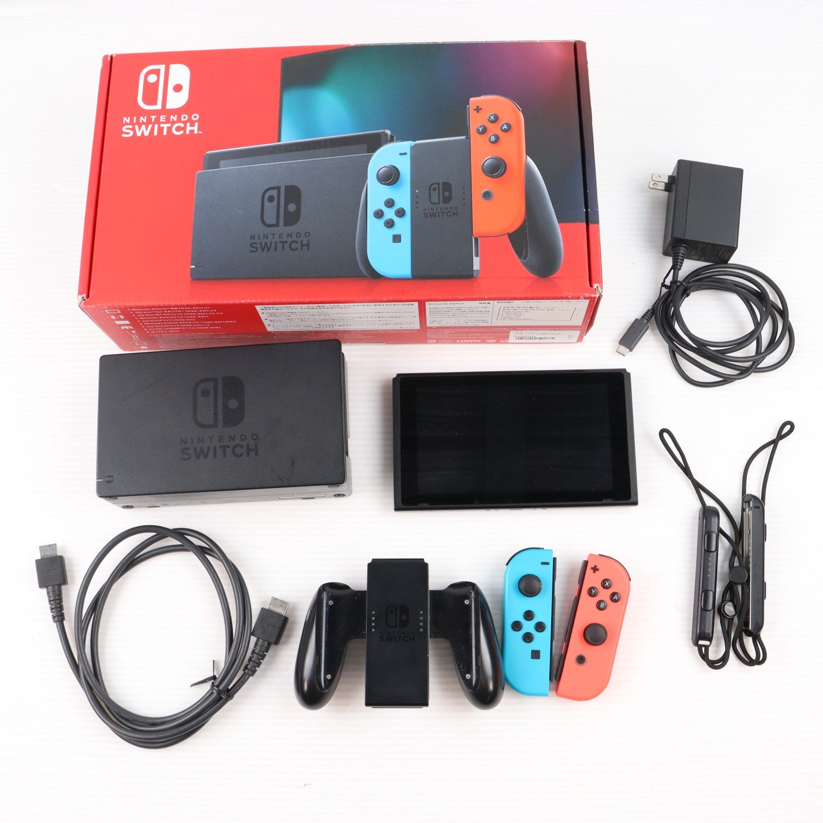【中古即納】[Switch] (本体) Nintendo Switch(ニンテンドースイッチ) Joy-Con(L) ネオンブルー/(R) ネオンレッド 任天堂(HAD-S-KABAA)(20190830)