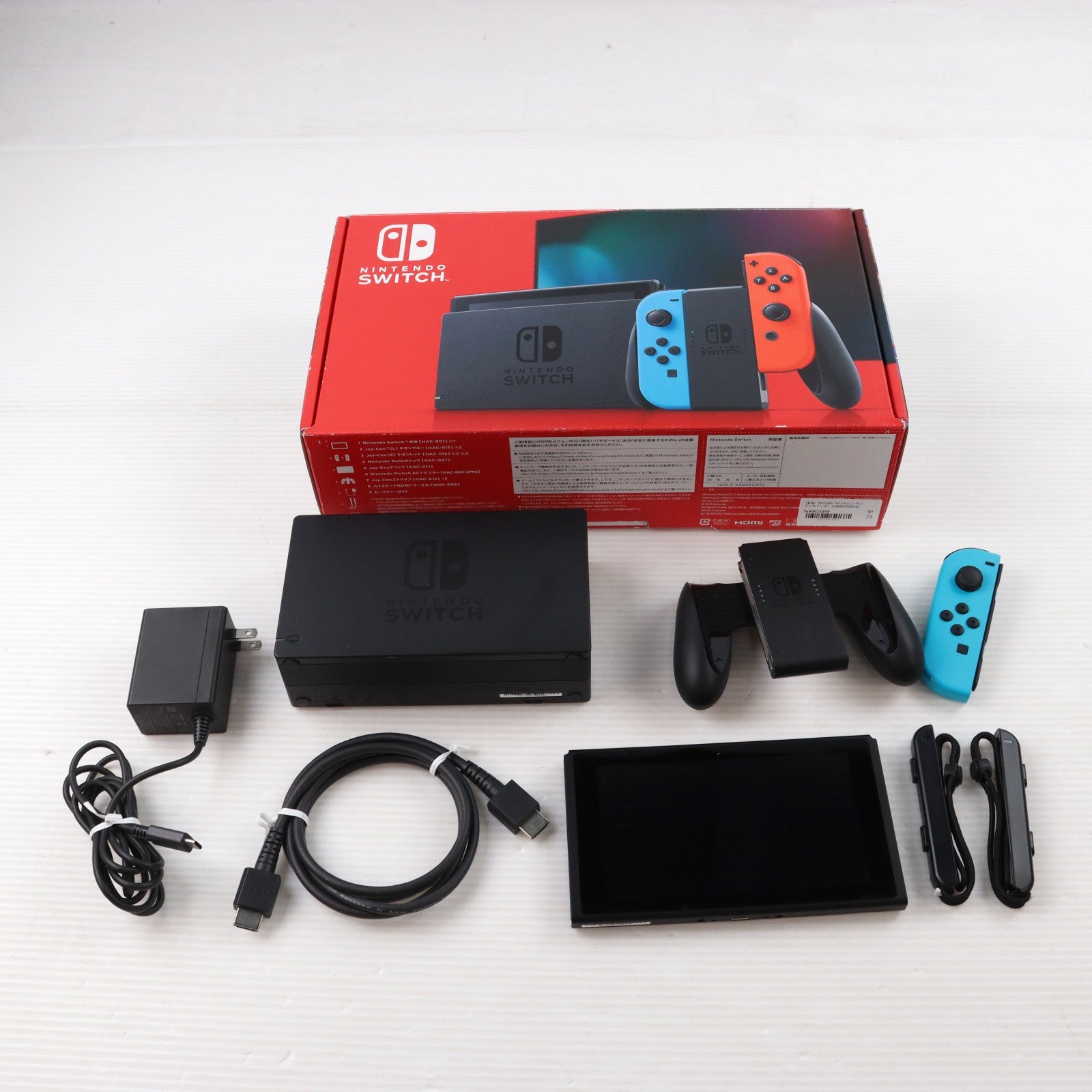 【中古即納】[Switch] (本体) Nintendo Switch(ニンテンドースイッチ) Joy-Con(L) ネオンブルー/R ネオンレッド 任天堂(HAD-S-KABAH)(20190830)