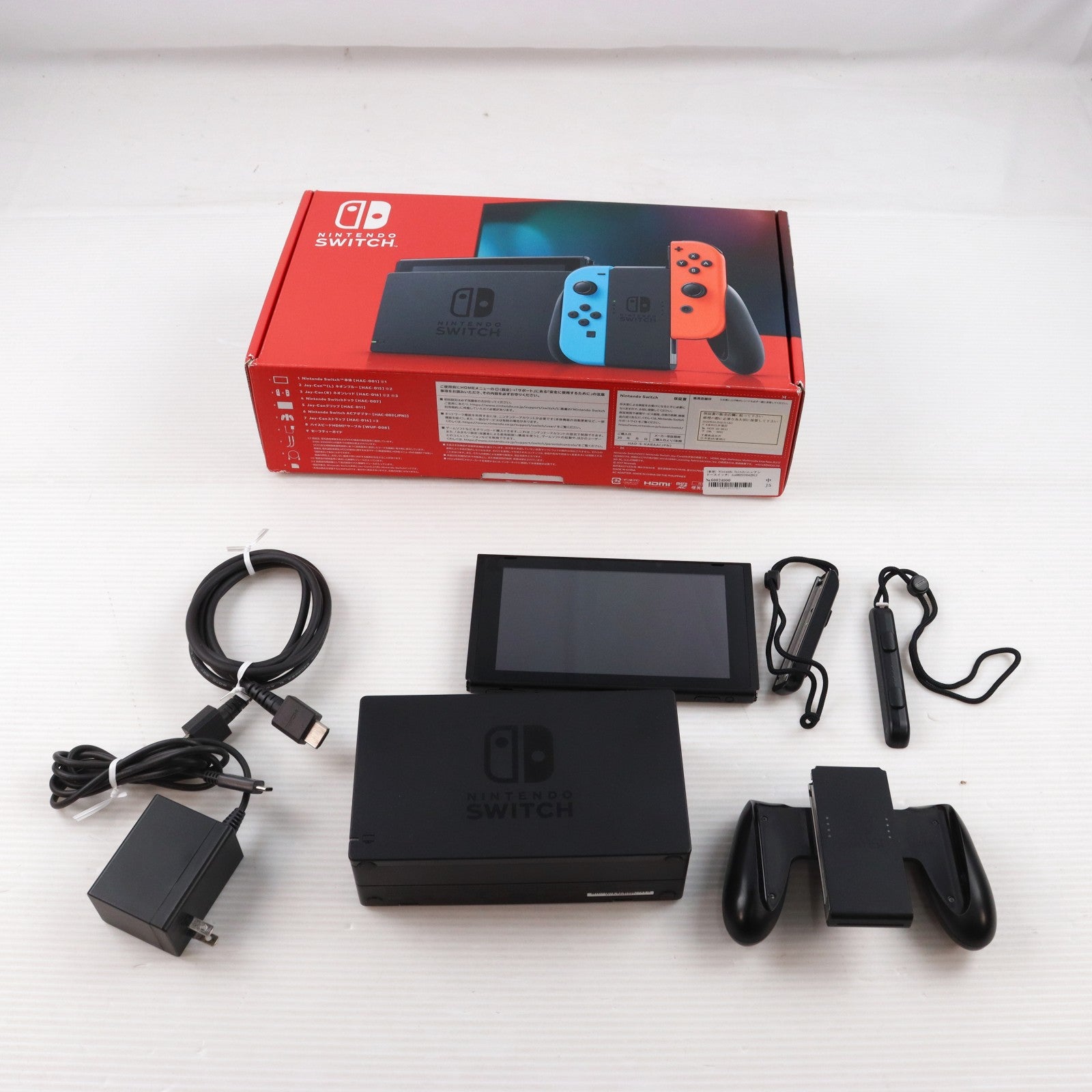 【中古即納】[Switch] (本体) Nintendo Switch(ニンテンドースイッチ) Joy-Con(L) ネオンブルー/(R) ネオンレッド 任天堂(HAD-S-KABAA)(20190830)