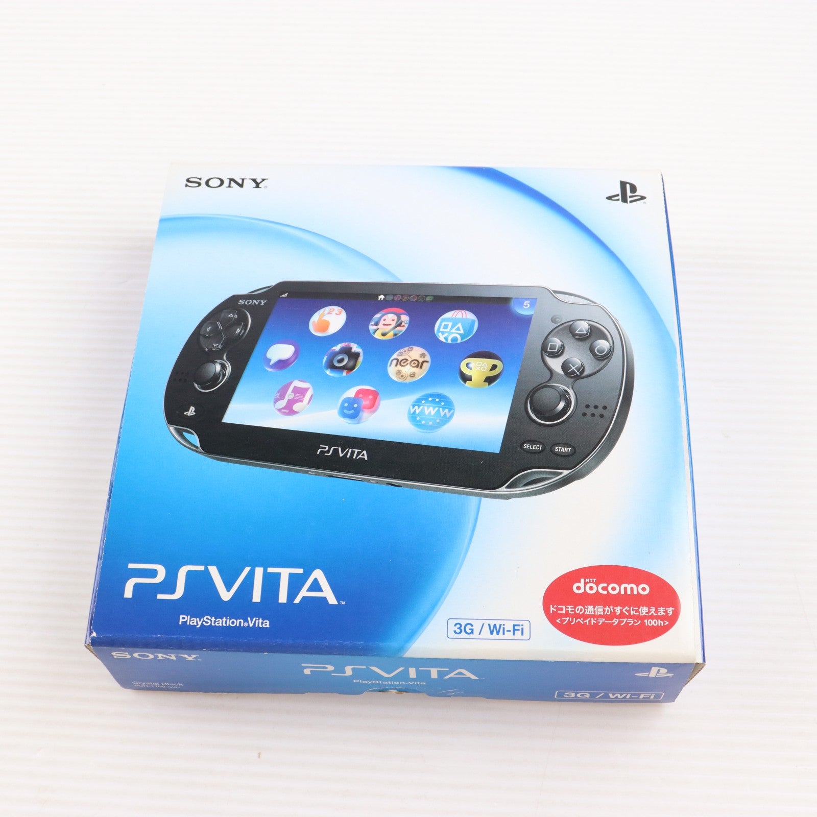 【中古即納】[PSVita] (本体) PlayStation Vita(プレイステーション ヴィータ) 3G/Wi-Fiモデル クリスタル・ブラック(初回限定版) SCE(PCH-1100AA01)(20111217)