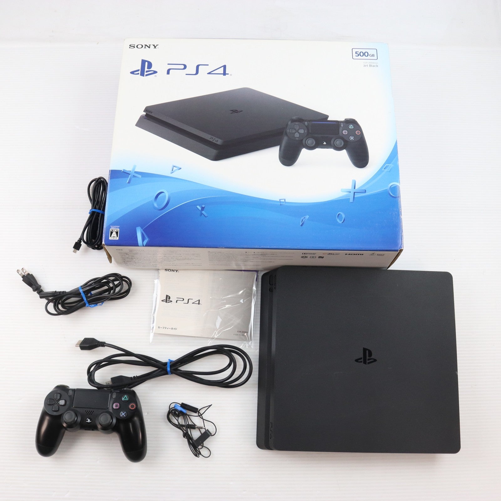 【中古即納】[PS4] (本体) PlayStation 4(プレイステーション4) ジェット・ブラック HDD500GB SIE(CUH-2000AB01)(20160915)