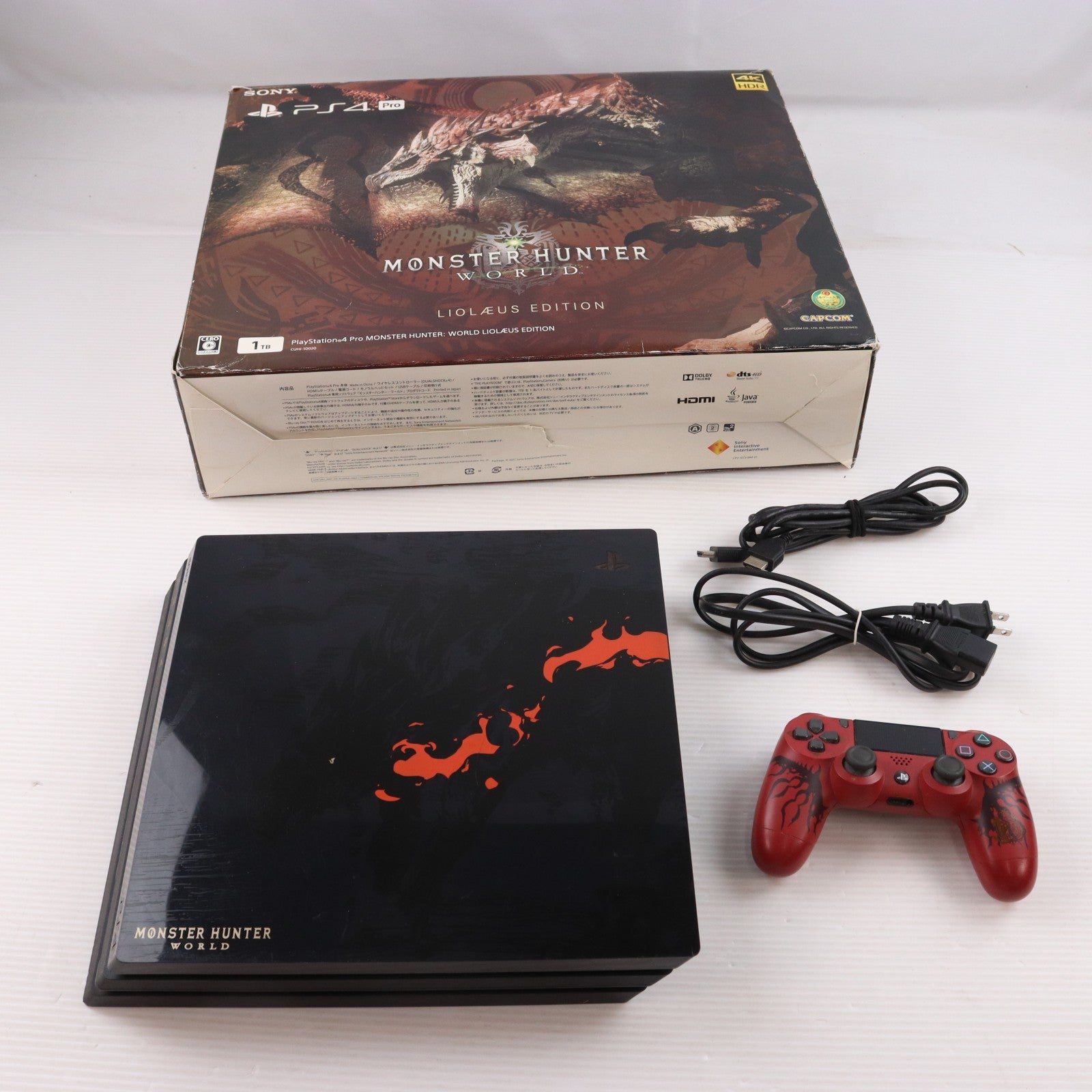 【中古即納】[PS4] (本体) PlayStation4 Pro(プレイステーション4プロ) MONSTER HUNTER: WORLD LIOLAEUS EDITION(モンスターハンター:ワールド リオレウスエディション) SIE(CUHJ-10020)(20171207)