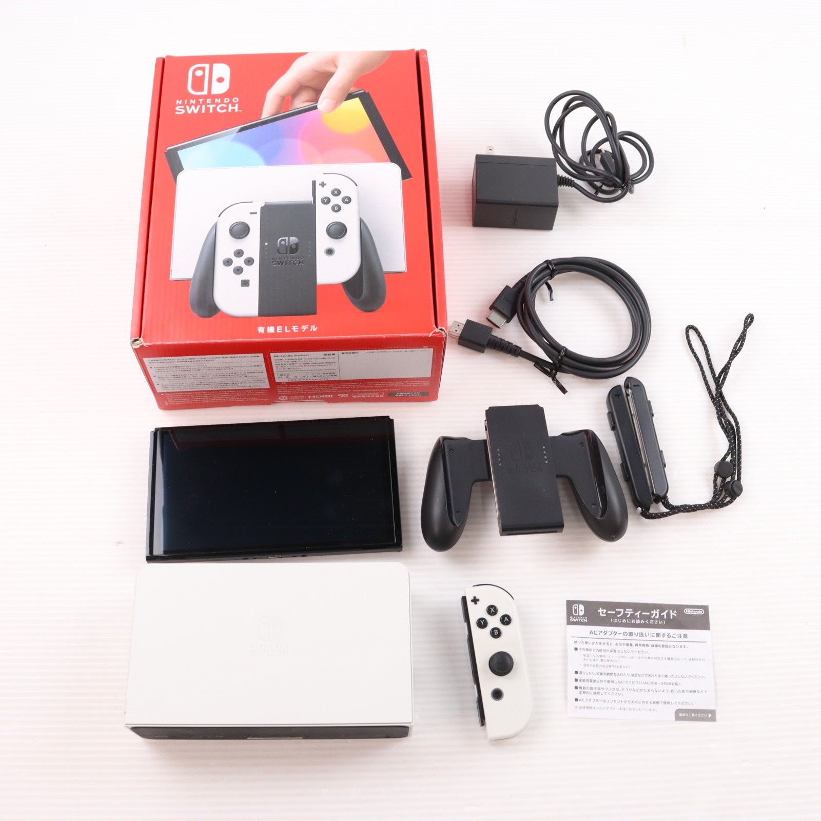 【中古即納】[Switch] (本体) Nintendo Switch(ニンテンドースイッチ) 有機ELモデル Joy-Con(L)/(R) ホワイト 任天堂(HEG-S-KAAAA)(20211008)