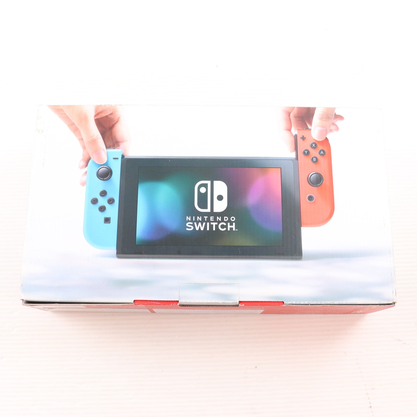 【中古即納】[Switch] (本体) Nintendo Switch(ニンテンドースイッチ) Joy-Con(L) ネオンブルー/R ネオンレッド 任天堂(HAC-S-KABAA)(20170303)
