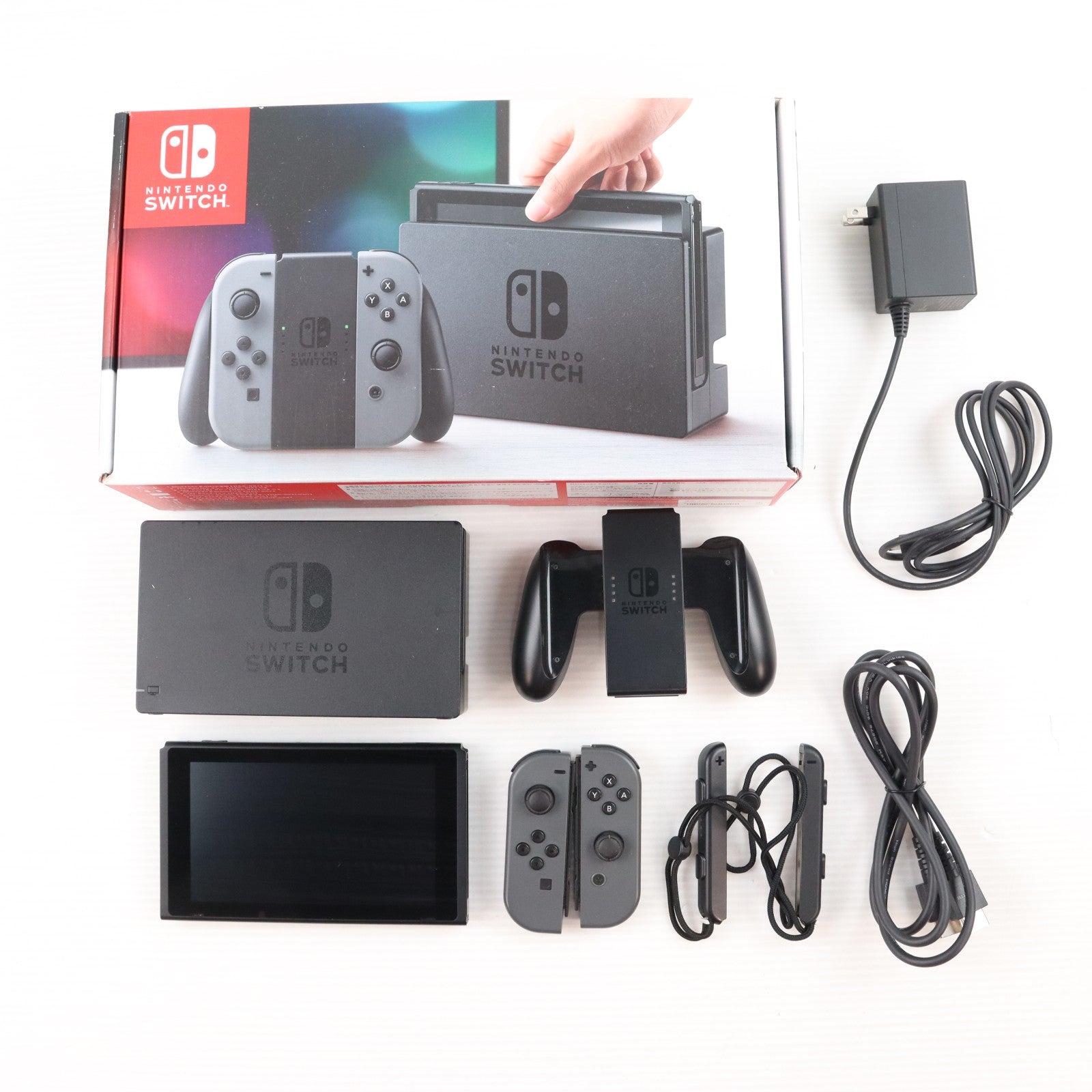 【中古即納】[Switch] (本体) Nintendo Switch(ニンテンドースイッチ) Joy-Con(L)/R グレー 任天堂(HAC-S-KAAAA)(20170303)