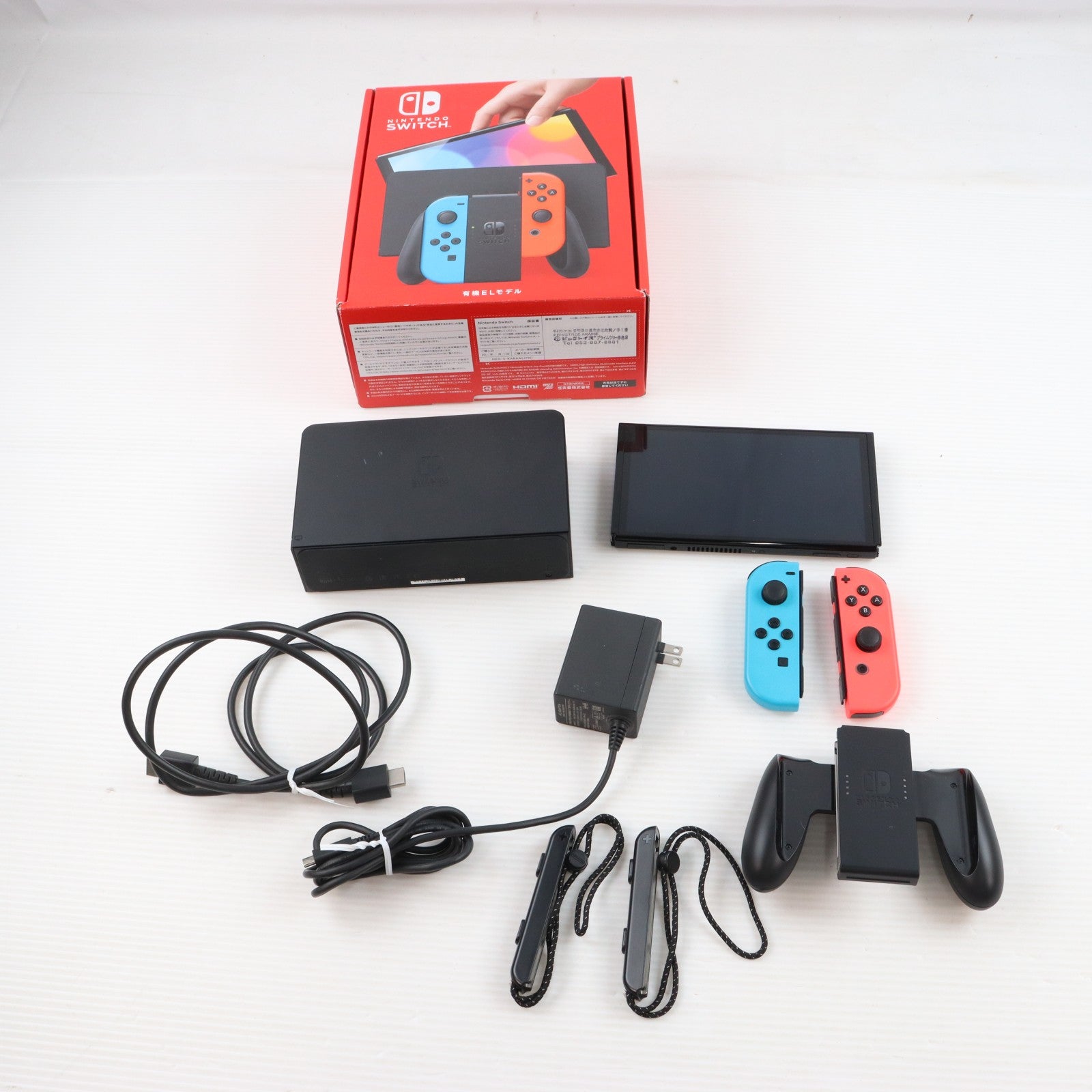 【中古即納】[Switch] (本体) Nintendo Switch(ニンテンドースイッチ) 有機ELモデル Joy-Con(L) ネオンブルー/R ネオンレッド 任天堂(HEG-S-KABAA)(20211008)
