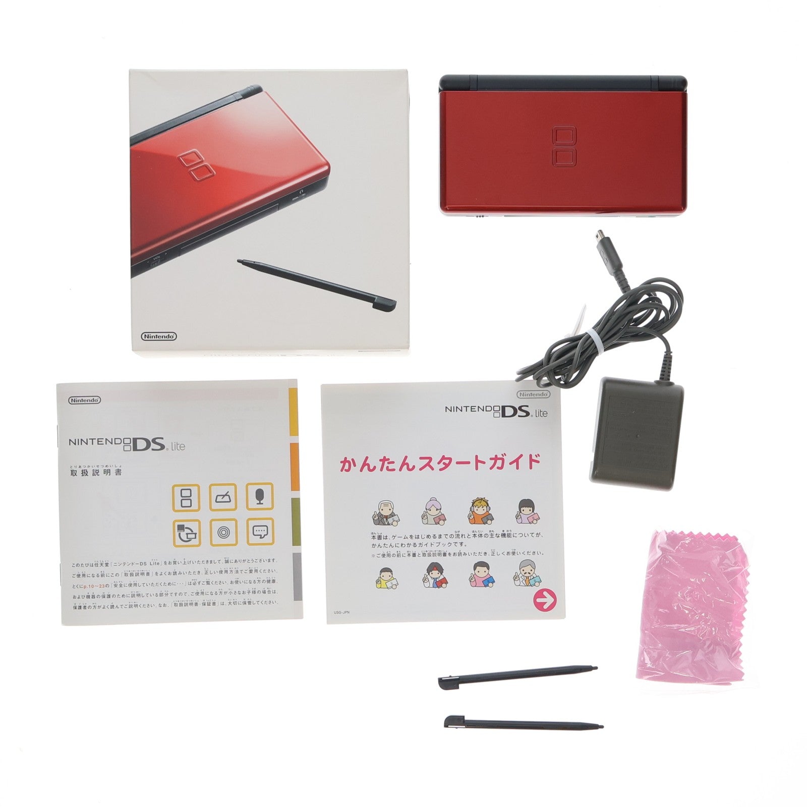 【中古即納】[NDS] (本体) ニンテンドーDS Lite(ライト) クリムゾンブラック 任天堂(USG-S-RMKA)(20071004)