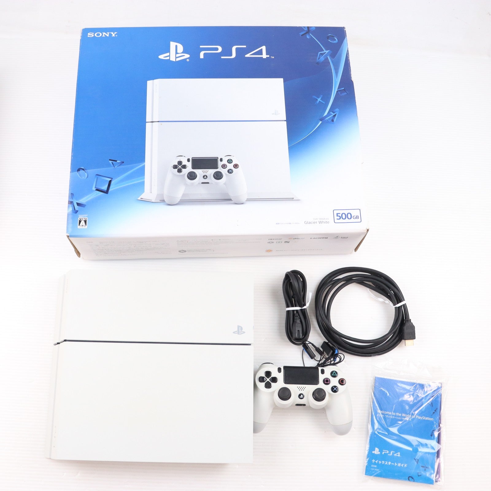 【中古即納】[PS4] (本体) PlayStation 4(プレイステーション4) グレイシャー・ホワイト HDD500GB SCE(CUH-1200AB02)(20150625)