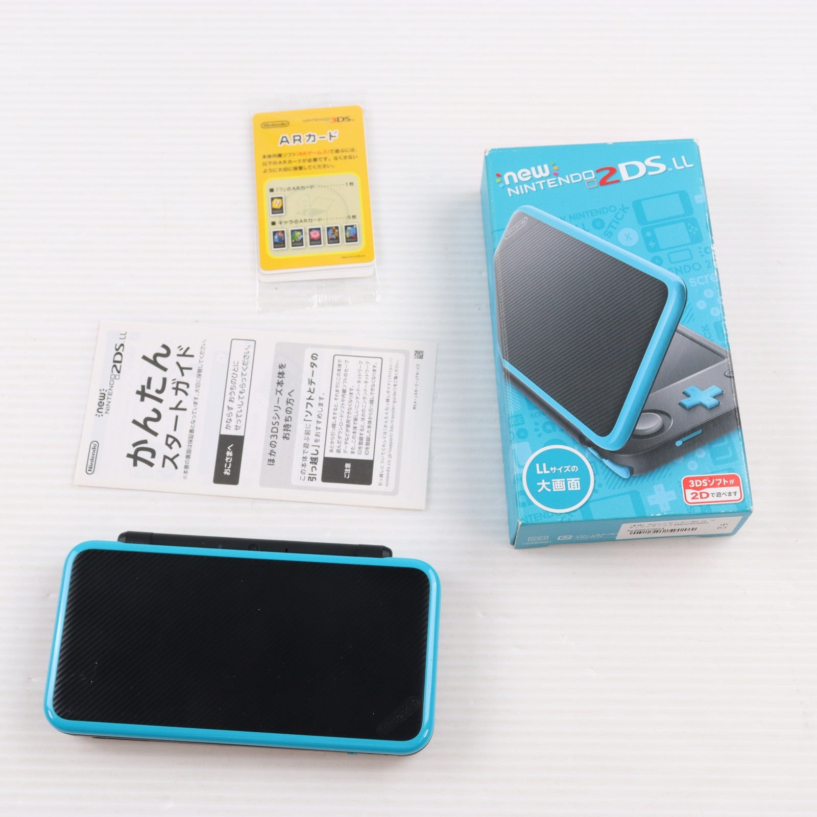 【中古即納】[3DS] (本体) Newニンテンドー2DS LL ブラック×ターコイズ 任天堂(JAN-S-BAAA)(20170713)