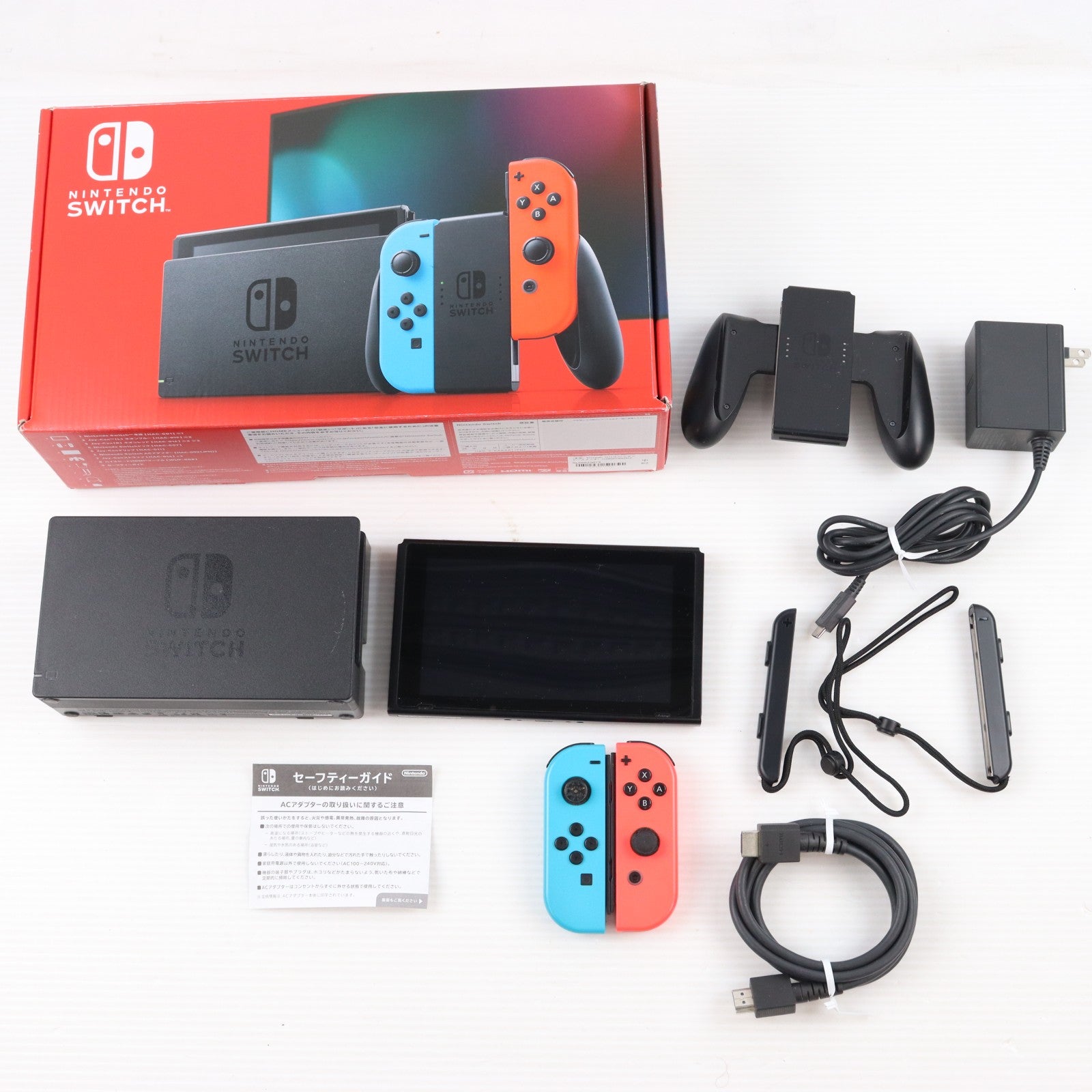 【中古即納】[Switch] (本体) Nintendo Switch(ニンテンドースイッチ) Joy-Con(L) ネオンブルー/(R) ネオンレッド 任天堂(HAD-S-KABAA)(20190830)