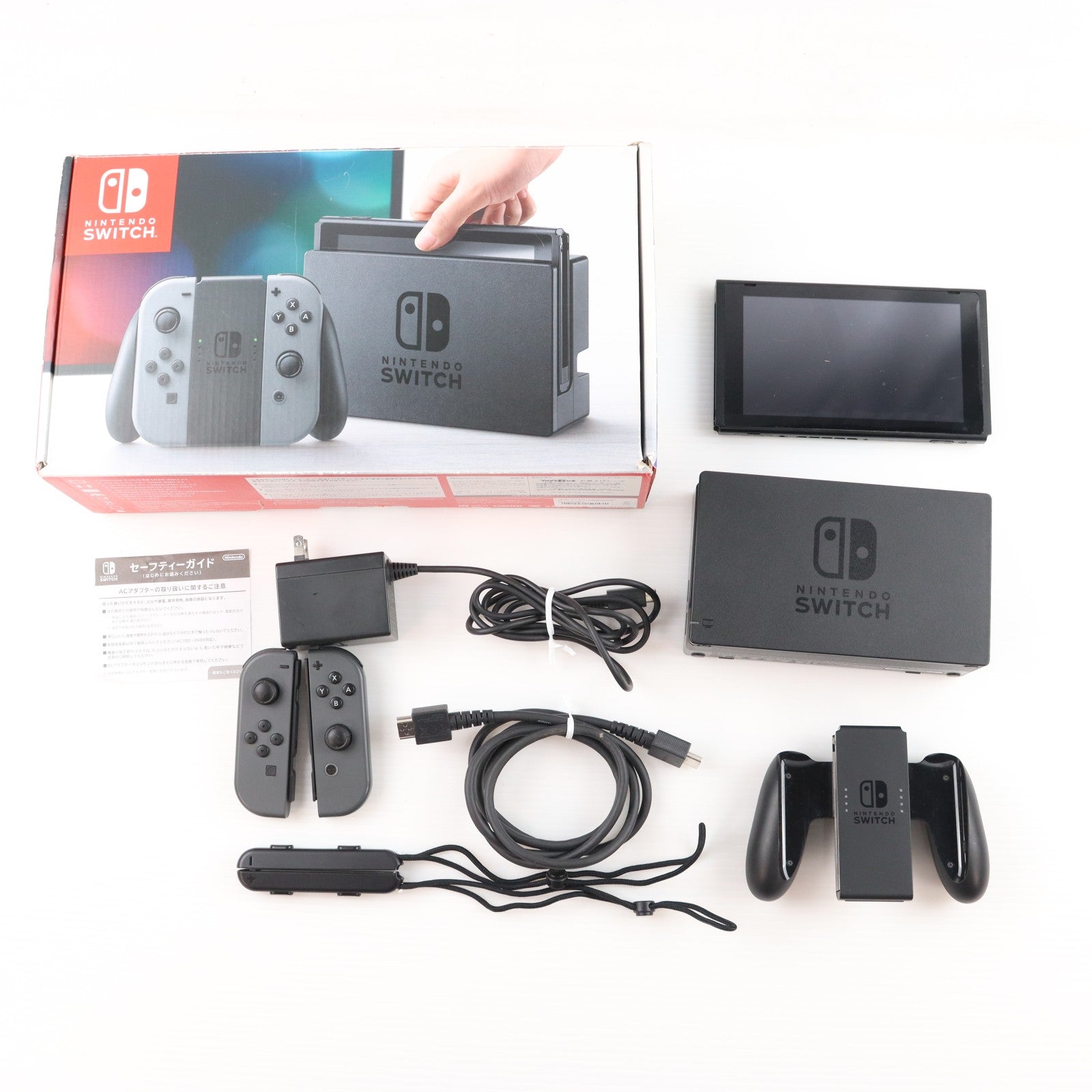 【中古即納】[Switch] (本体) Nintendo Switch(ニンテンドースイッチ) Joy-Con(L)/R グレー 任天堂(HAC-S-KAAAA)(20170303)