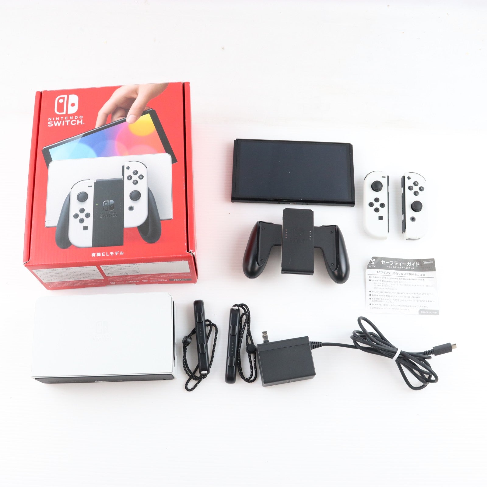 【中古即納】[Switch] (本体) Nintendo Switch(ニンテンドースイッチ) 有機ELモデル Joy-Con(L)/(R) ホワイト 任天堂(HEG-S-KAAAA)(20211008)