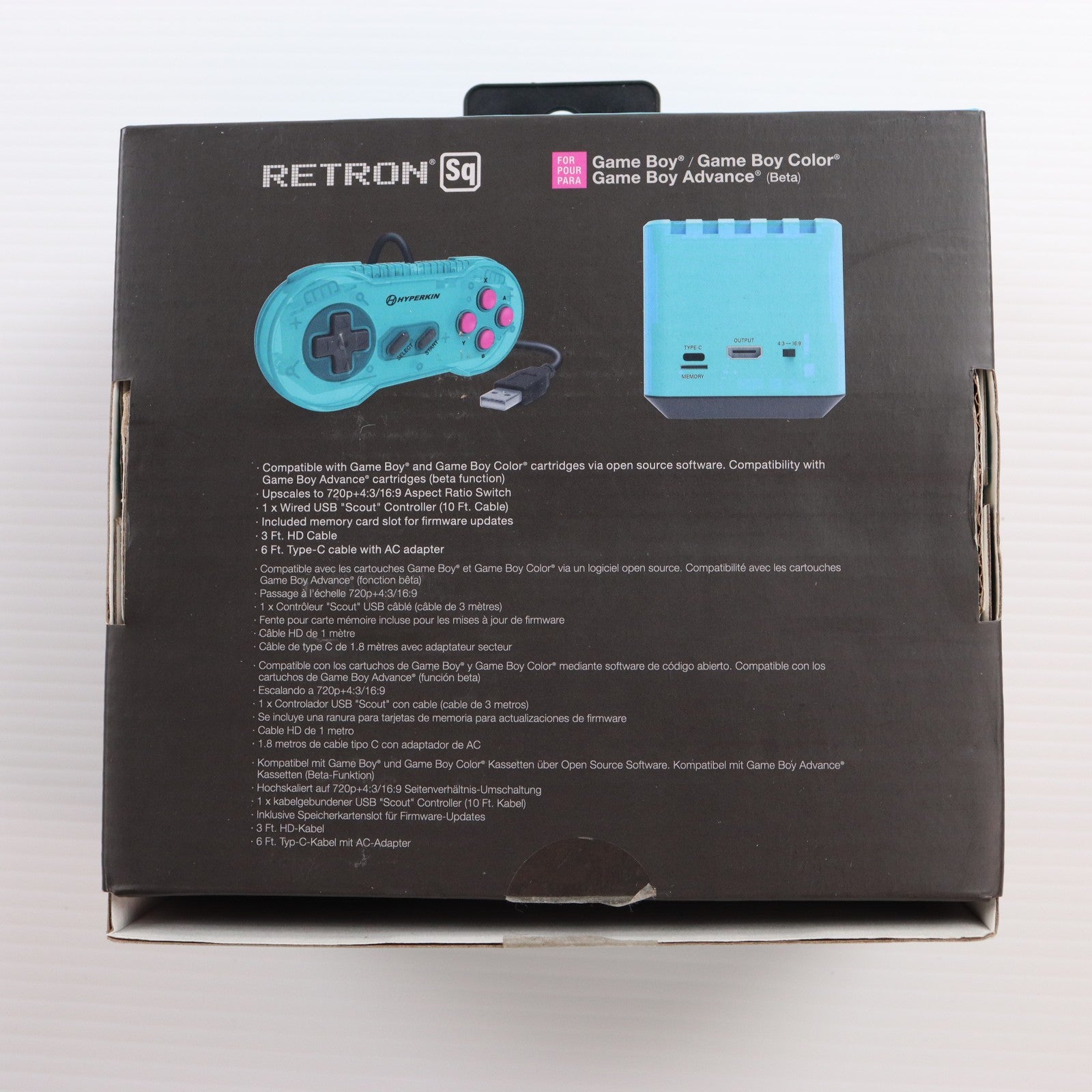 【中古即納】[GB] (本体) Hyperkin RetroN Sq: HD Gaming Console Hyper Beach(ハイパーキン レトロン Sq: HD ゲーミングコンソール ハイパービーチ) Hyperkin(M01128-HYB)(20211231)