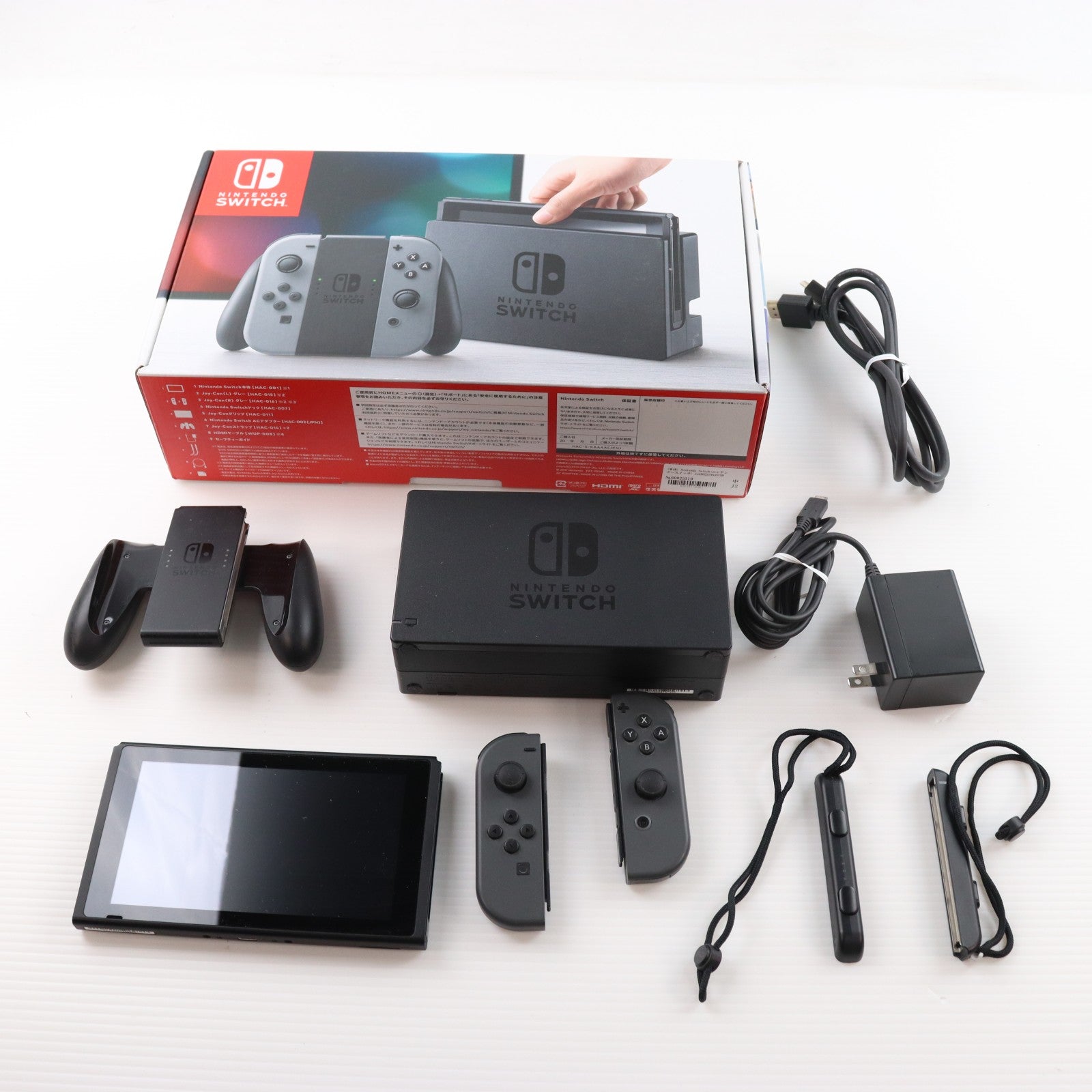 【中古即納】[Switch] (本体) Nintendo Switch(ニンテンドースイッチ) Joy-Con(L)/R グレー 任天堂(HAC-S-KAAAA)(20170303)