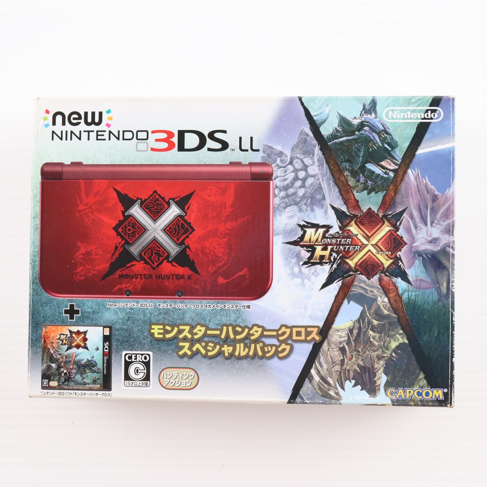 【中古即納】[3DS] (本体) New ニンテンドー3DS LL モンスターハンタークロス スペシャルパック カプコン(RED-S-RCCB)(20151128)