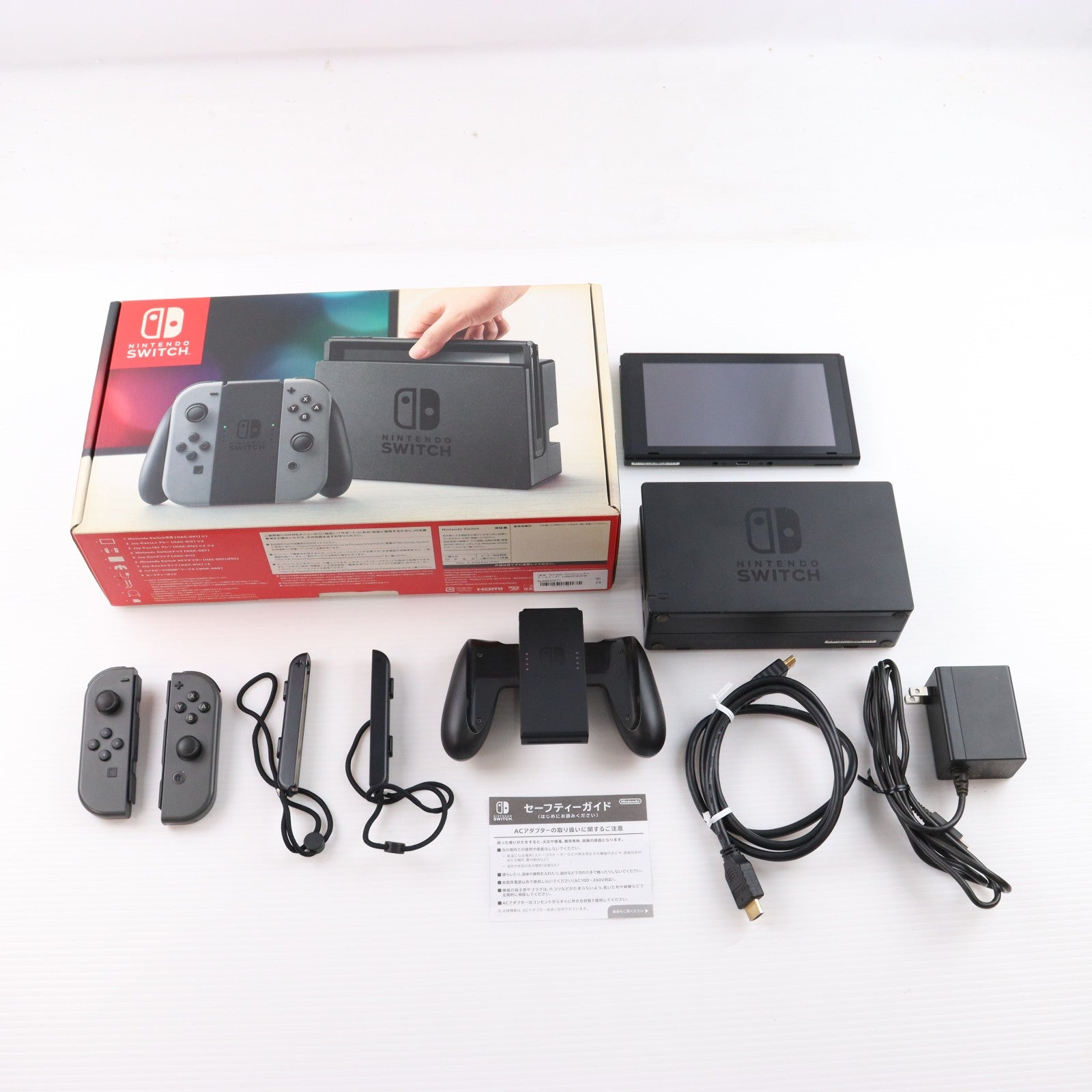 【中古即納】[Switch] (本体) Nintendo Switch(ニンテンドースイッチ) Joy-Con(L)/R グレー 任天堂(HAC-S-KAAAA)(20170303)
