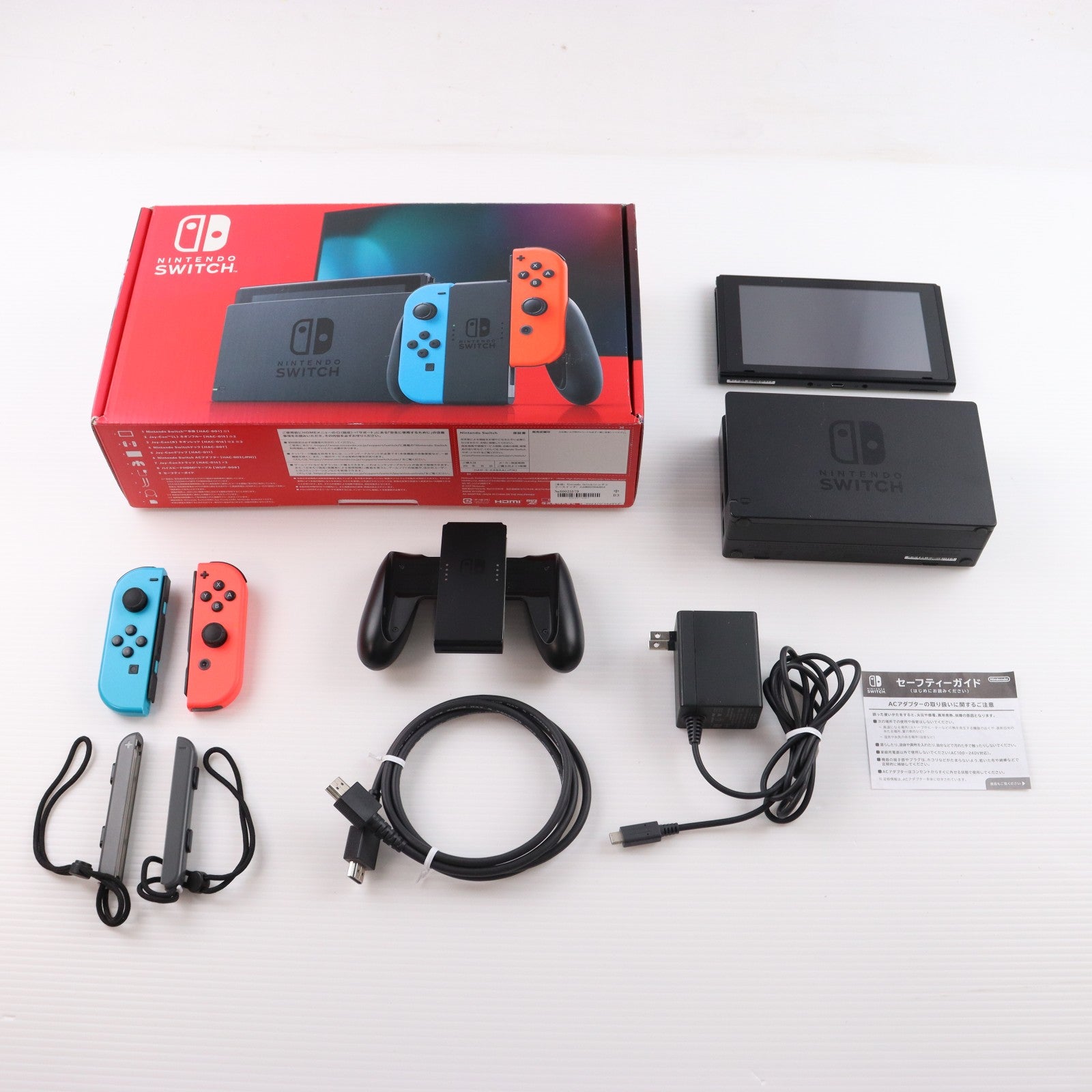 【中古即納】[Switch] (本体) Nintendo Switch(ニンテンドースイッチ) Joy-Con(L) ネオンブルー/(R) ネオンレッド 任天堂(HAD-S-KABAA)(20190830)