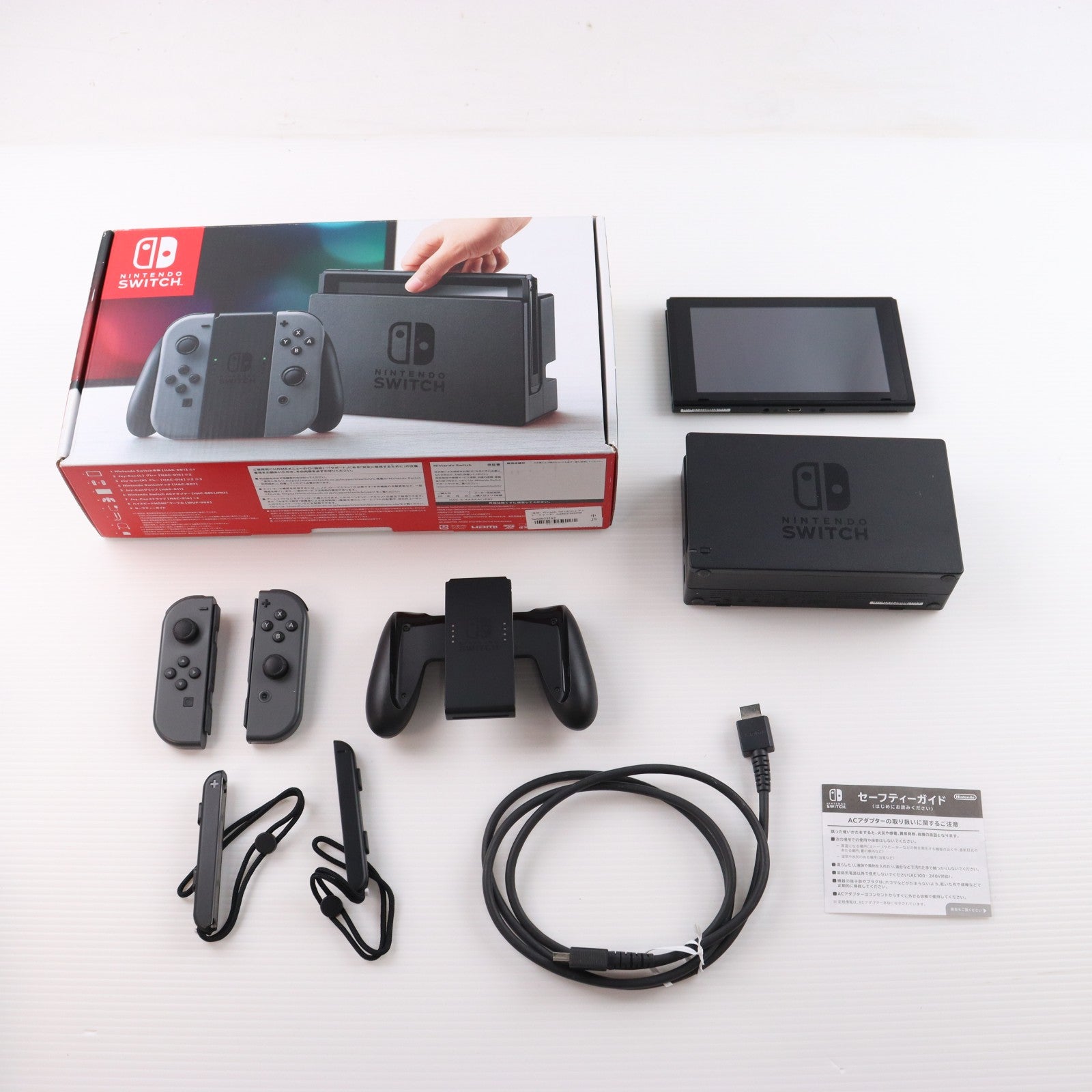 【中古即納】[Switch] (本体) Nintendo Switch(ニンテンドースイッチ) Joy-Con(L)/R グレー 任天堂(HAC-S-KAAAA)(20170303)