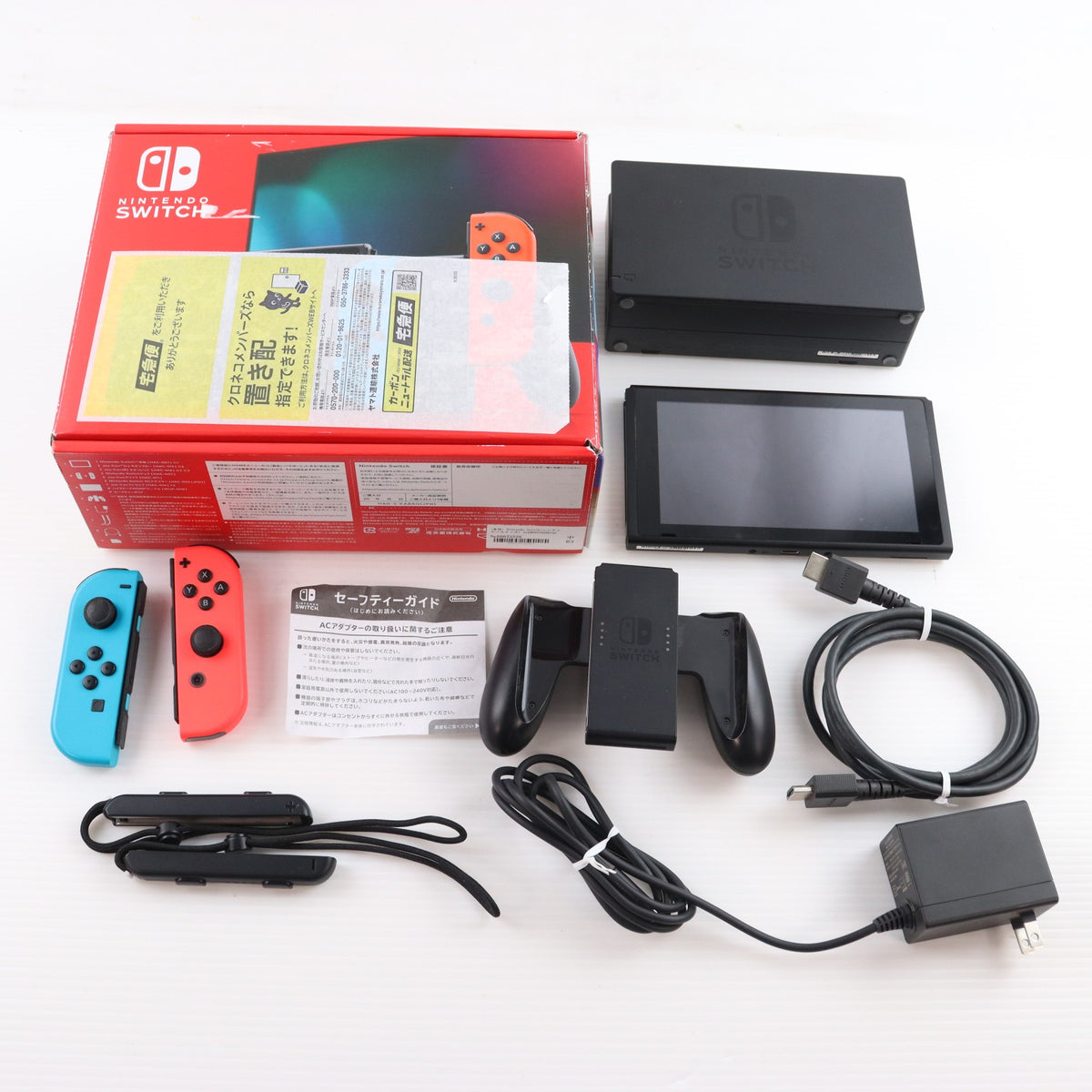【中古即納】[Switch] (本体) Nintendo Switch(ニンテンドースイッチ) Joy-Con(L) ネオンブルー/R ネオンレッド 任天堂(HAD-S-KABAH)(20190830)
