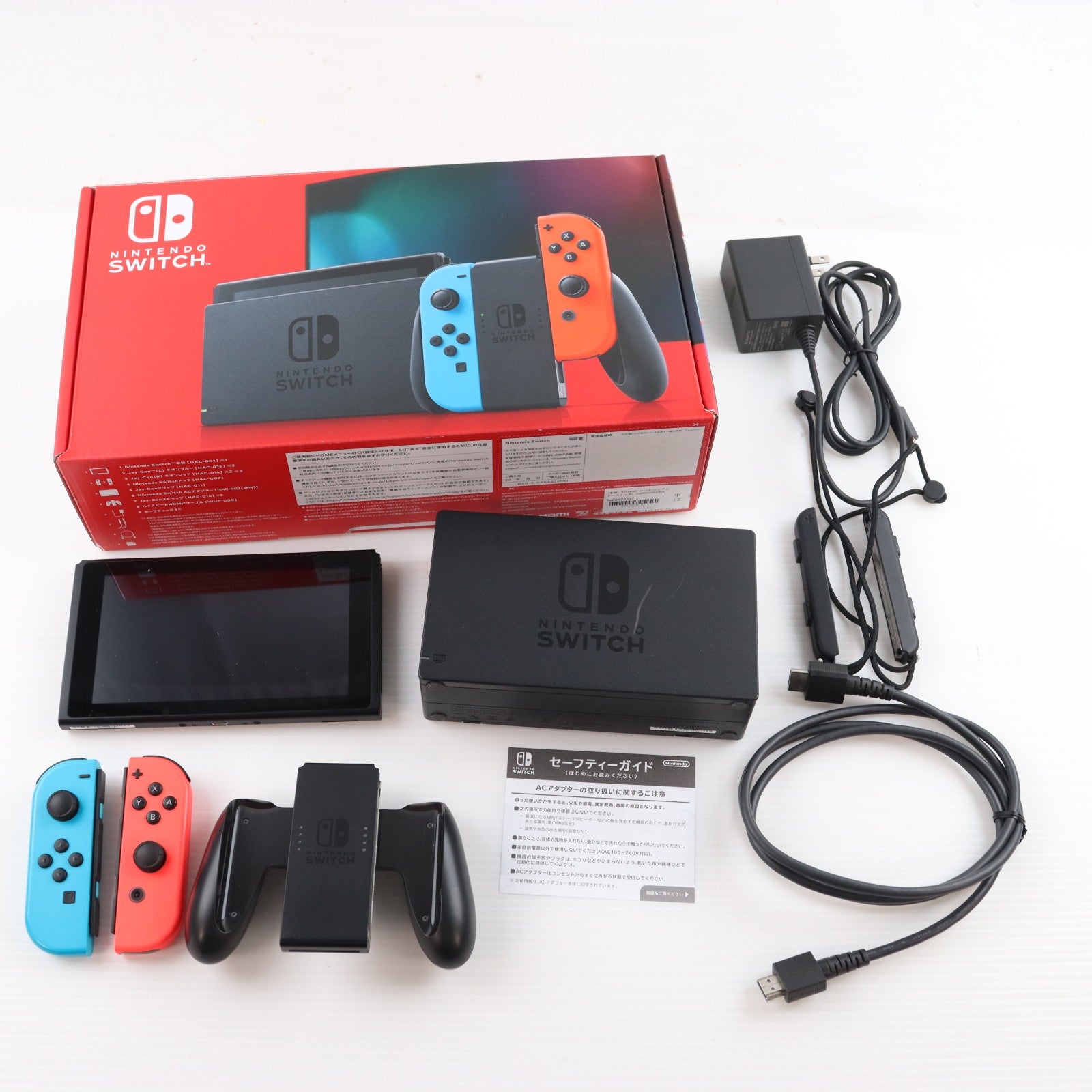 【中古即納】[Switch] (本体) Nintendo Switch(ニンテンドースイッチ) Joy-Con(L) ネオンブルー/(R) ネオンレッド 任天堂(HAD-S-KABAA)(20190830)