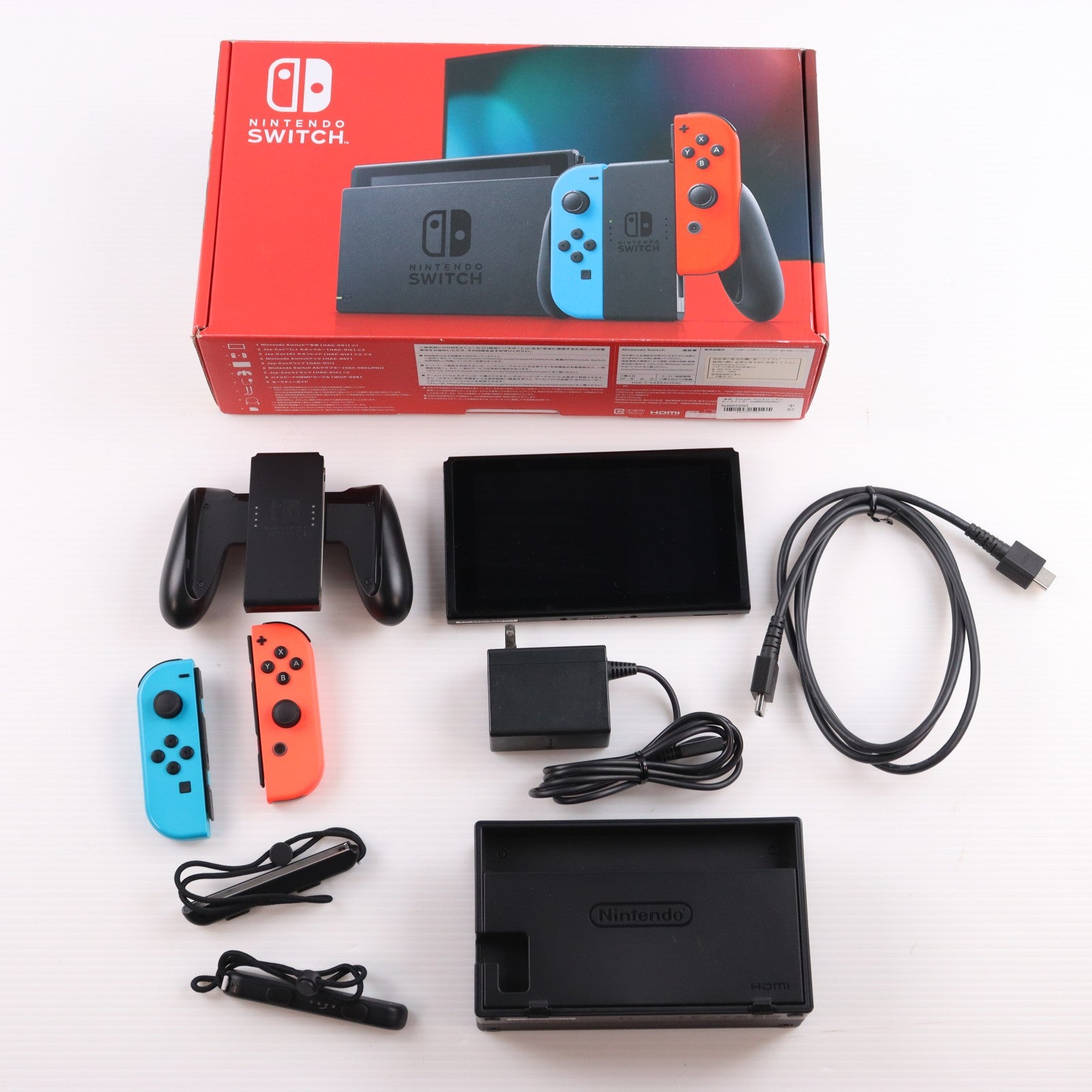 【中古即納】[Switch] (本体) Nintendo Switch(ニンテンドースイッチ) Joy-Con(L) ネオンブルー/(R) ネオンレッド 任天堂(HAD-S-KABAA)(20190830)