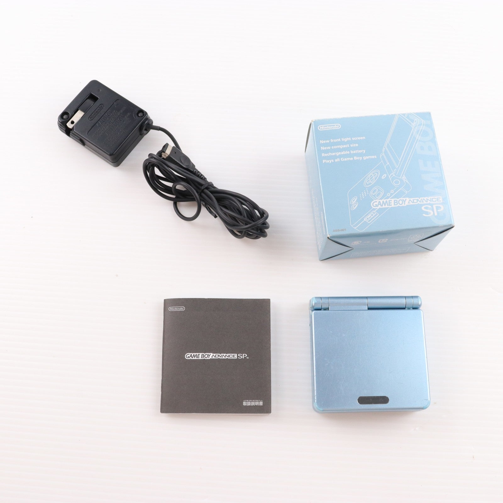 【中古即納】[GBA] (本体) GAMEBOY ADVANCE SP(ゲームボーイアドバンスSP) パールブルー 任天堂(AGS-S-PBA)(20030905)