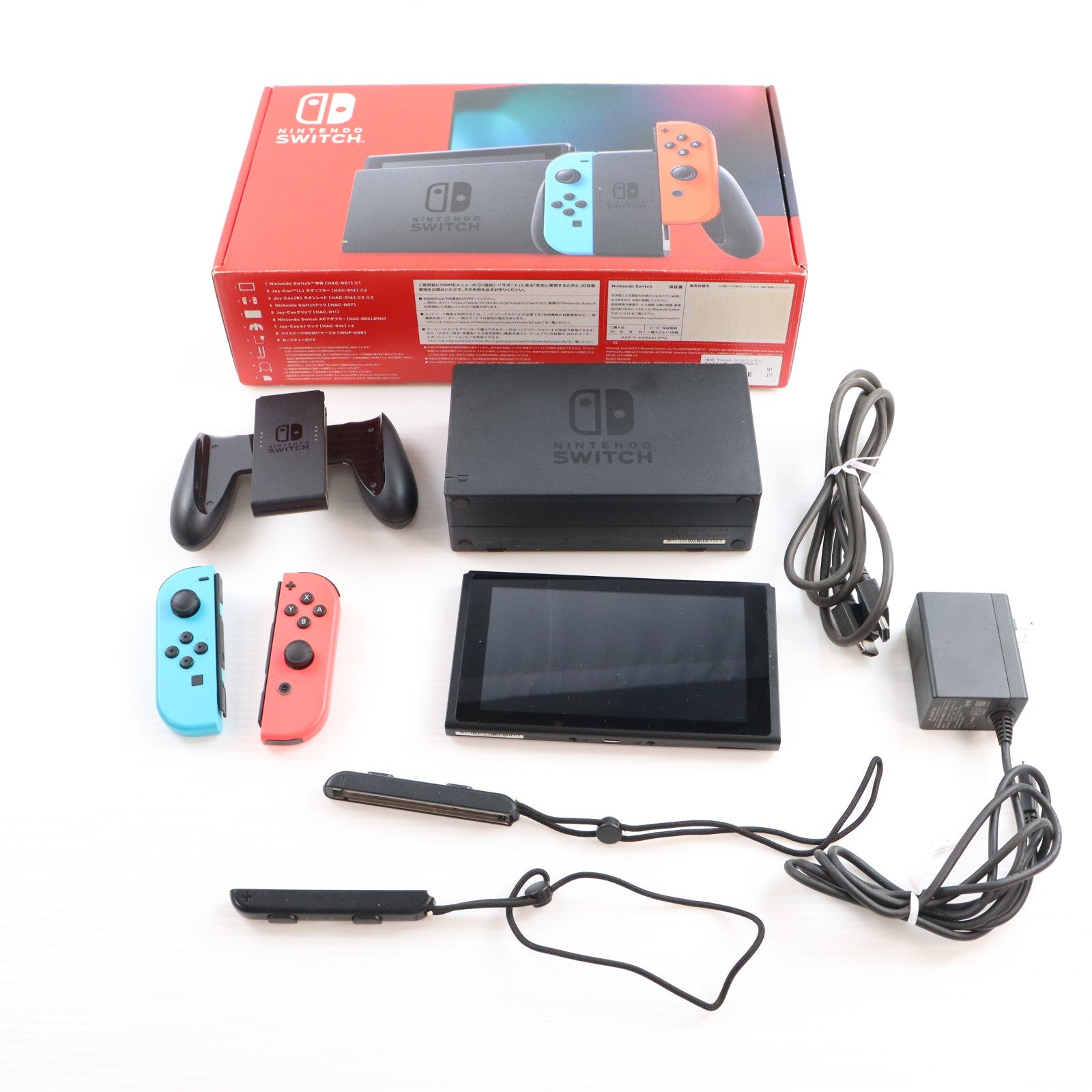 【中古即納】[Switch] (本体) Nintendo Switch(ニンテンドースイッチ) Joy-Con(L) ネオンブルー/(R) ネオンレッド 任天堂(HAD-S-KABAA)(20190830)