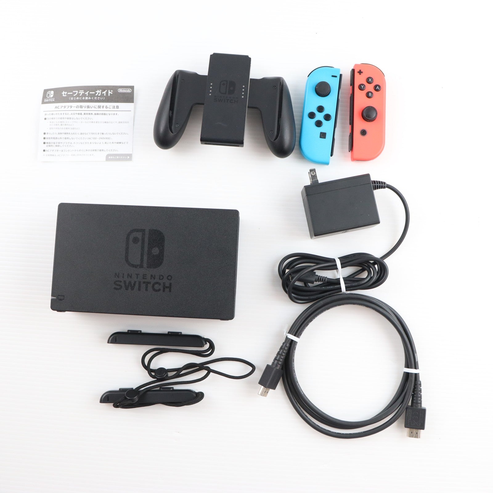 【中古即納】[Switch] (本体) Nintendo Switch(ニンテンドースイッチ) Joy-Con(L) ネオンブルー/R ネオンレッド 任天堂(HAC-S-KABAA)(20170303)