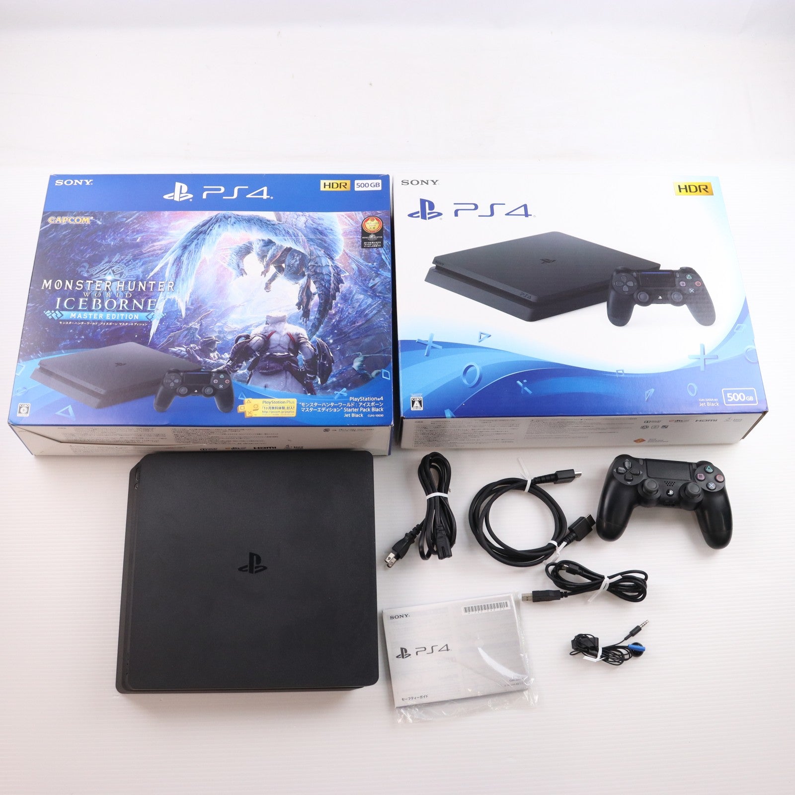 【中古即納】[PS4] (本体) PlayStation 4(プレイステーション4) モンスターハンターワールド:アイスボーン マスターエディション Starter Pack Black(ブラック) 500GB(CUHJ-10030)(20190906)