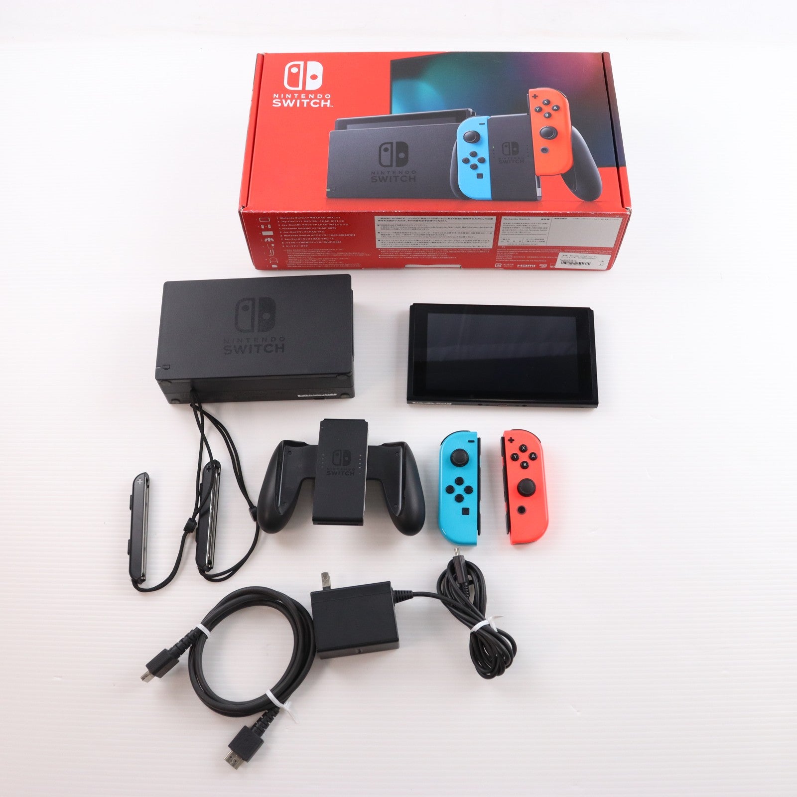 【中古即納】[Switch] (本体) Nintendo Switch(ニンテンドースイッチ) Joy-Con(L) ネオンブルー/(R) ネオンレッド 任天堂(HAD-S-KABAA)(20190830)