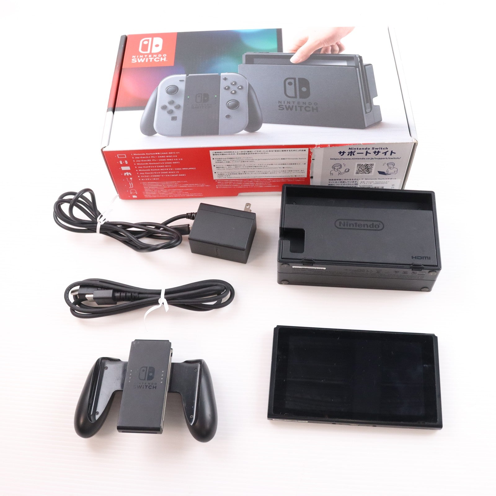 【中古即納】[Switch] (本体) Nintendo Switch(ニンテンドースイッチ) Joy-Con(L)/R グレー 任天堂(HAC-S-KAAAA)(20170303)